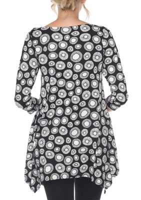 Printed Geometric Circle Tunic Top