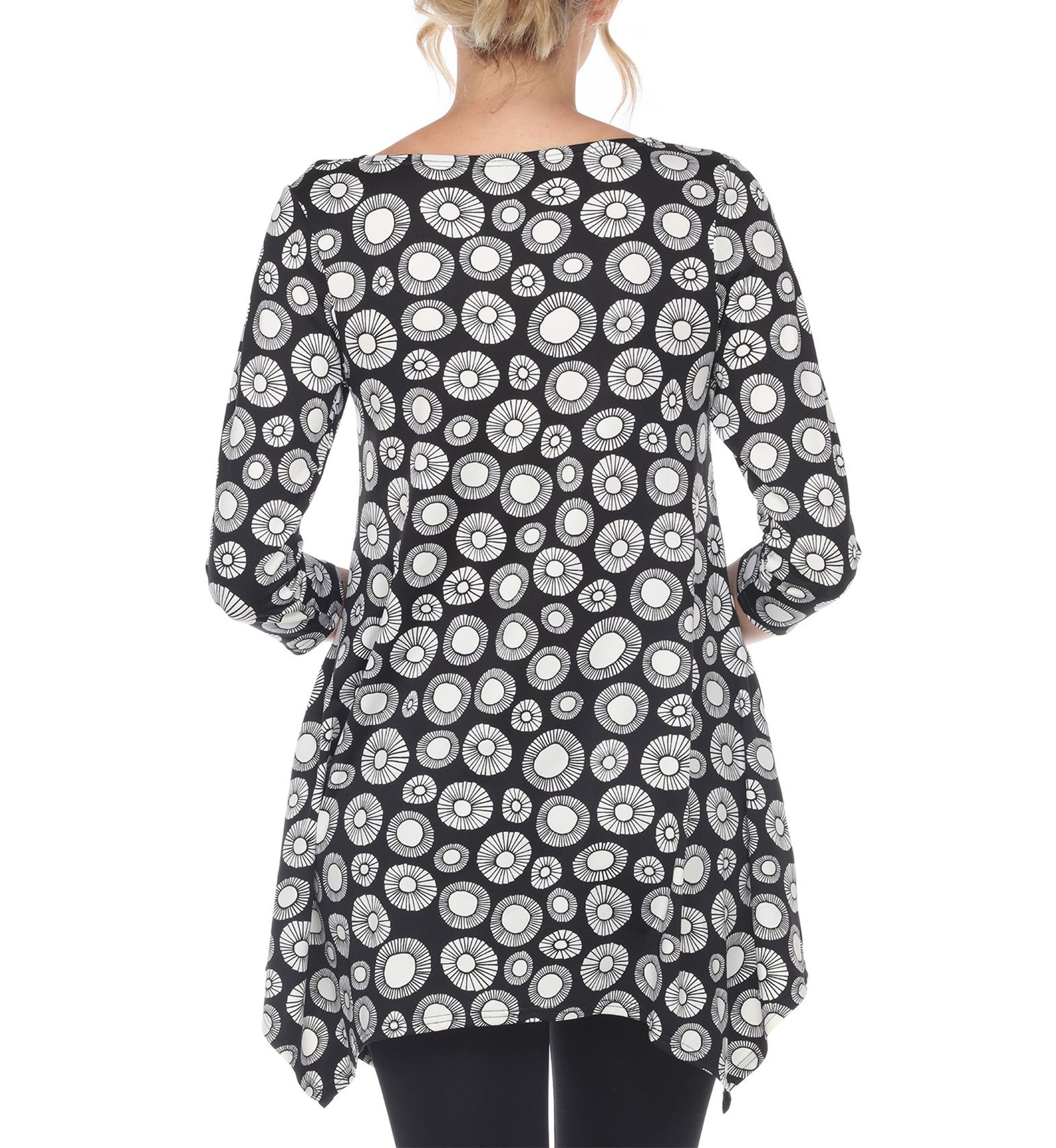 Printed Geometric Circle Tunic Top