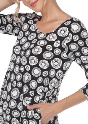 Printed Geometric Circle Tunic Top