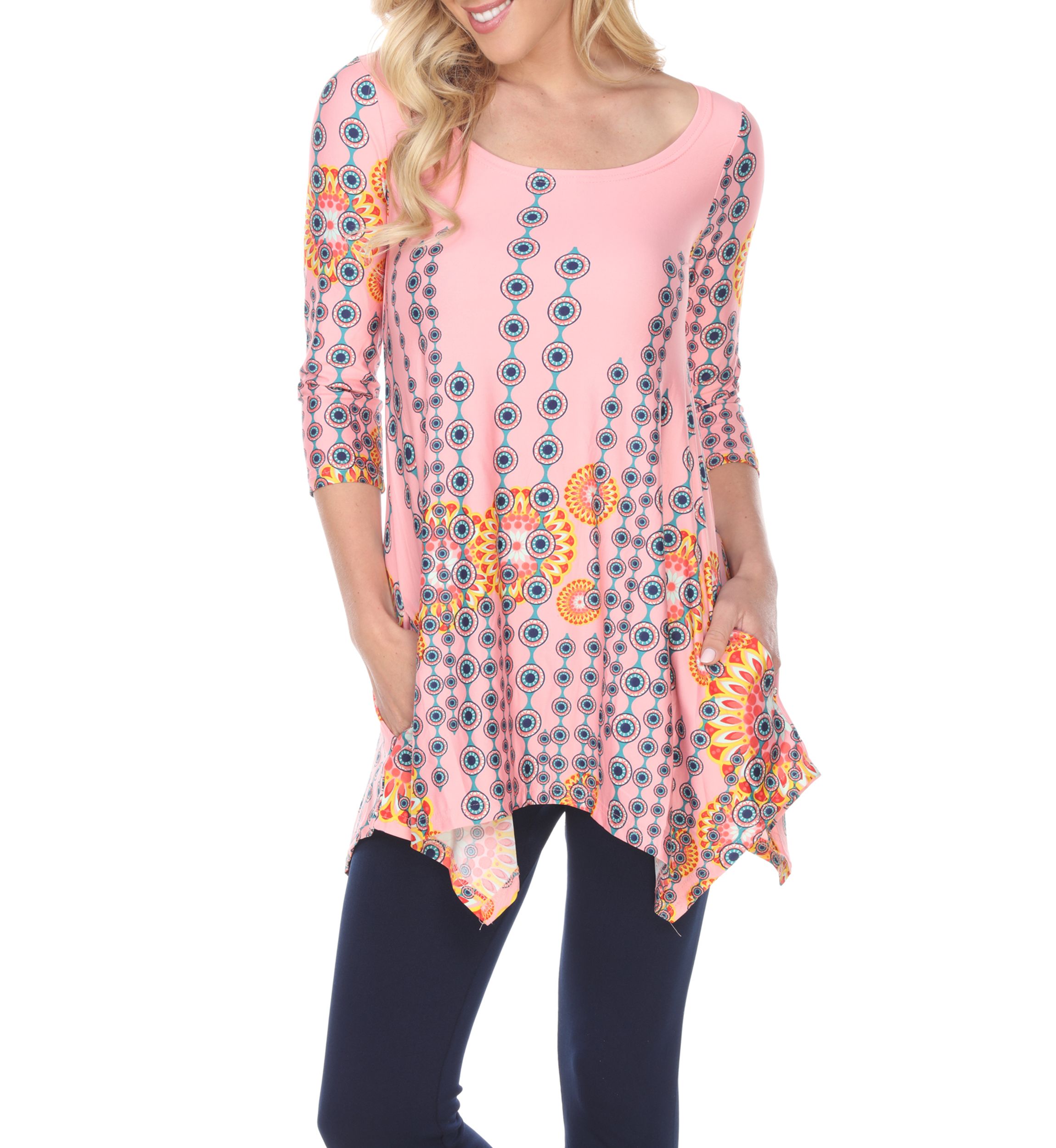 Womens Rella 3/4 Sleeve Printed Tunic