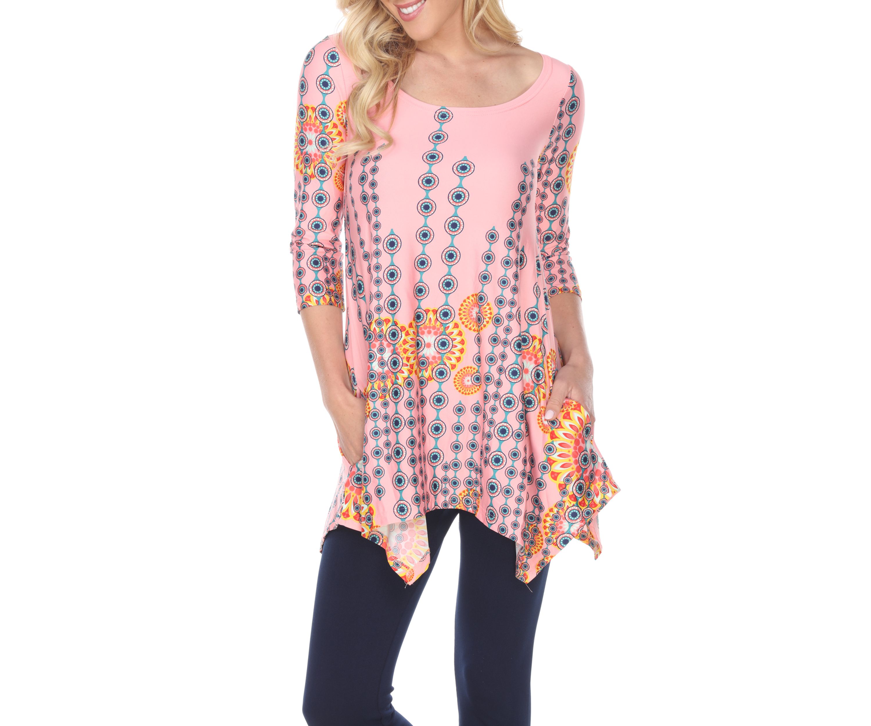 Womens Rella 3/4 Sleeve Printed Tunic