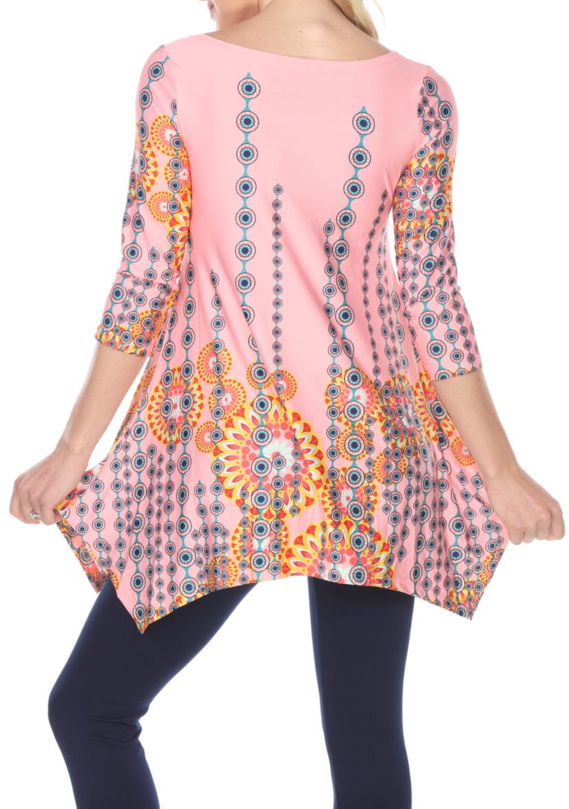 Womens Rella 3/4 Sleeve Printed Tunic