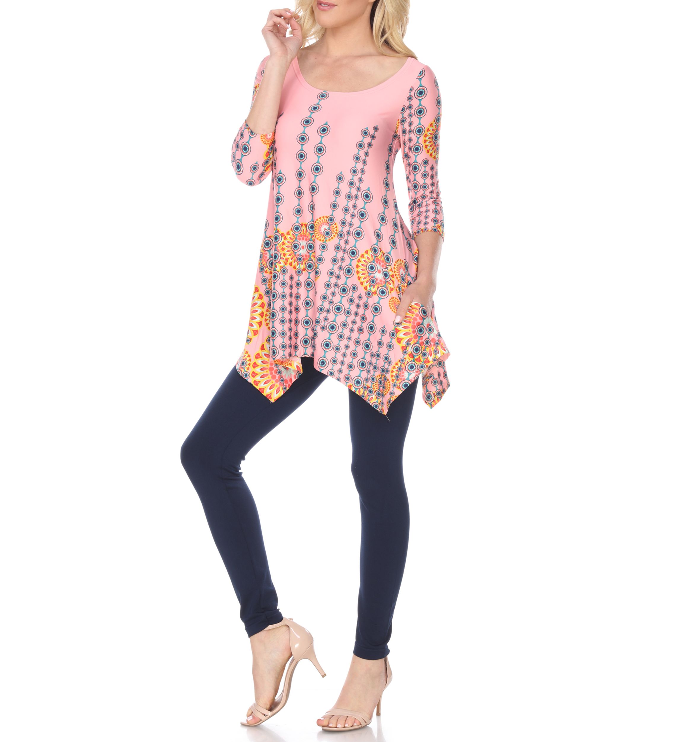 Womens Rella 3/4 Sleeve Printed Tunic