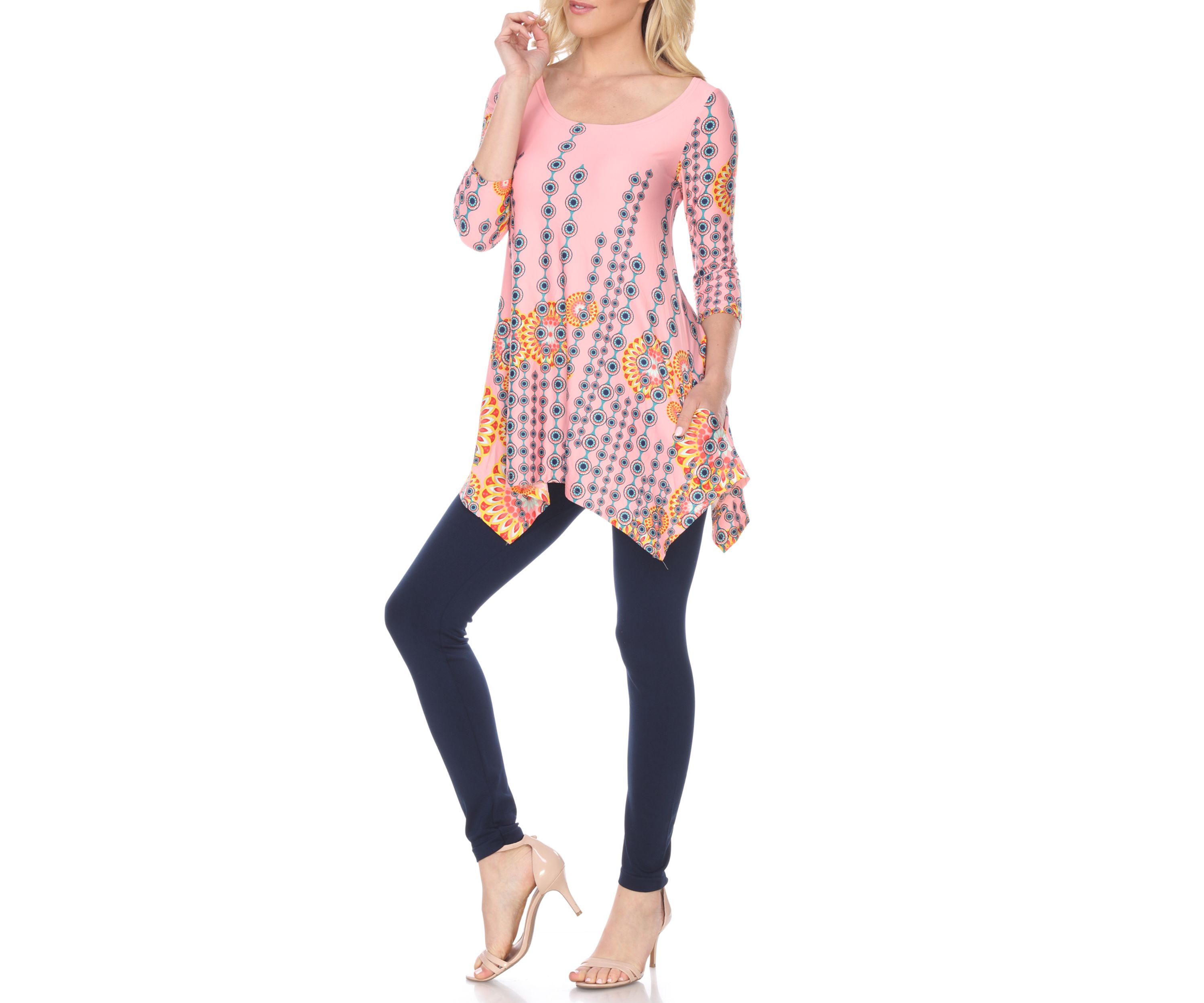 Womens Rella 3/4 Sleeve Printed Tunic