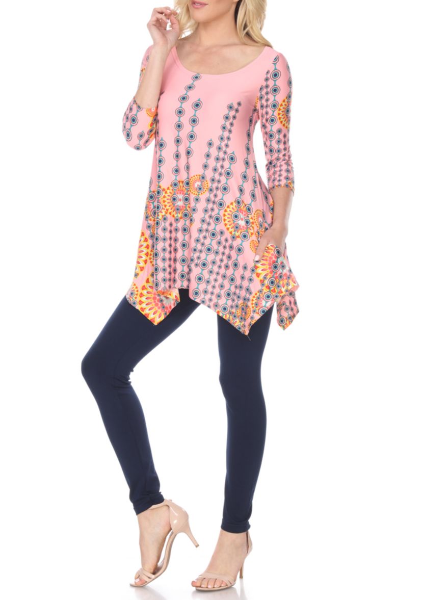 Womens Rella 3/4 Sleeve Printed Tunic