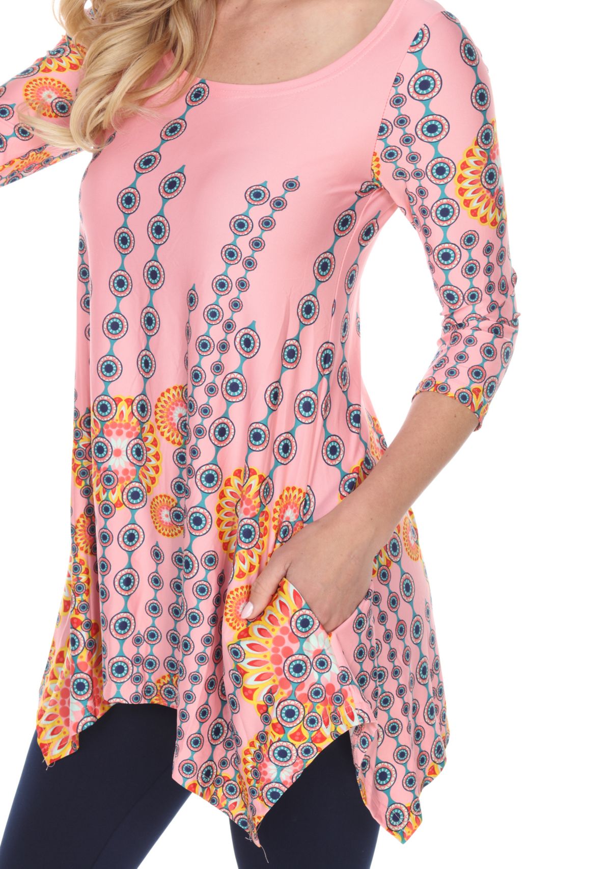 Womens Rella 3/4 Sleeve Printed Tunic