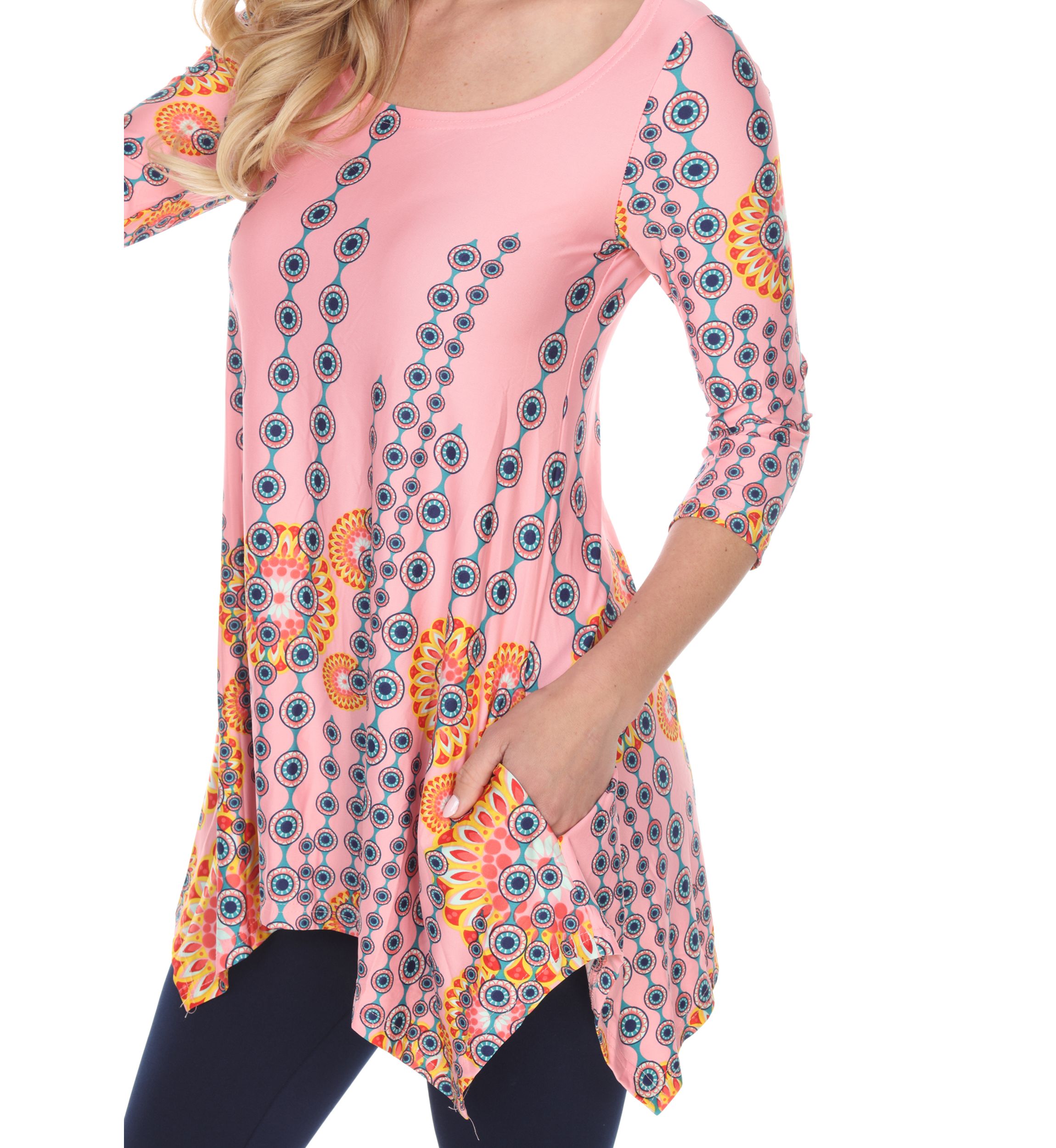 Womens Rella 3/4 Sleeve Printed Tunic