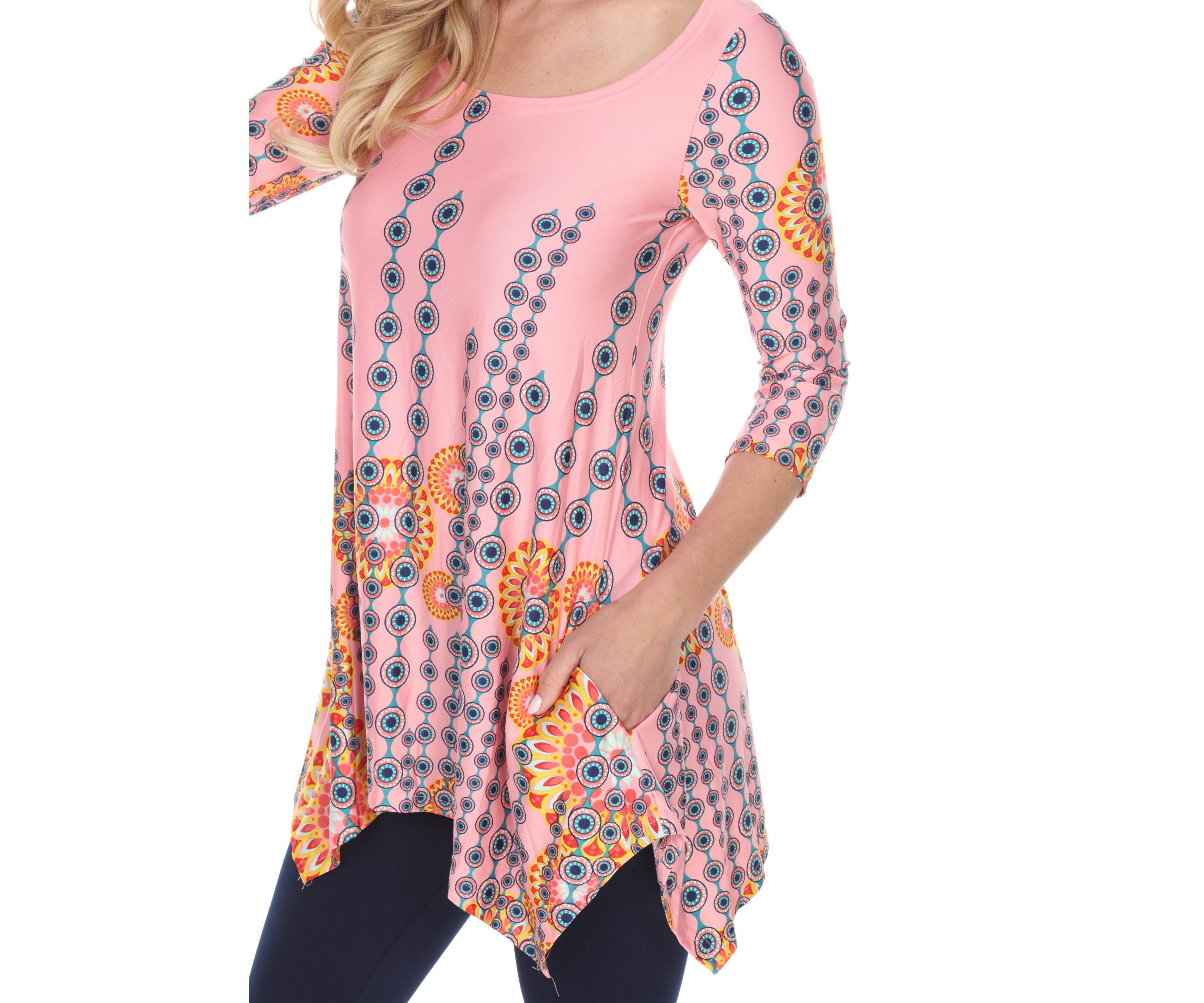 Womens Rella 3/4 Sleeve Printed Tunic