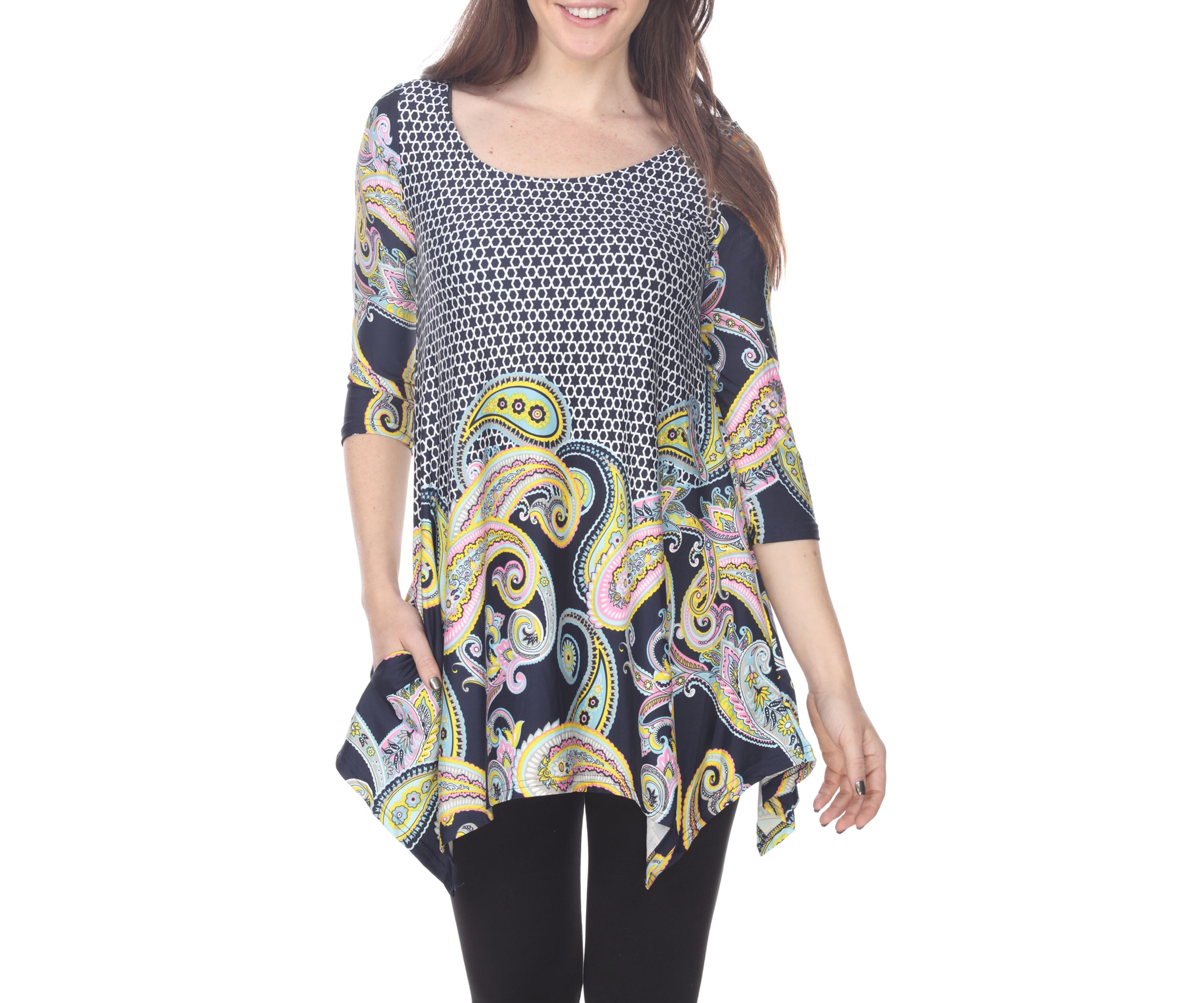 Womens Teagan 3/4 Sleeve Printed Tunic