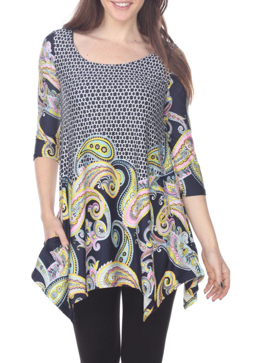Womens Teagan 3/4 Sleeve Printed Tunic