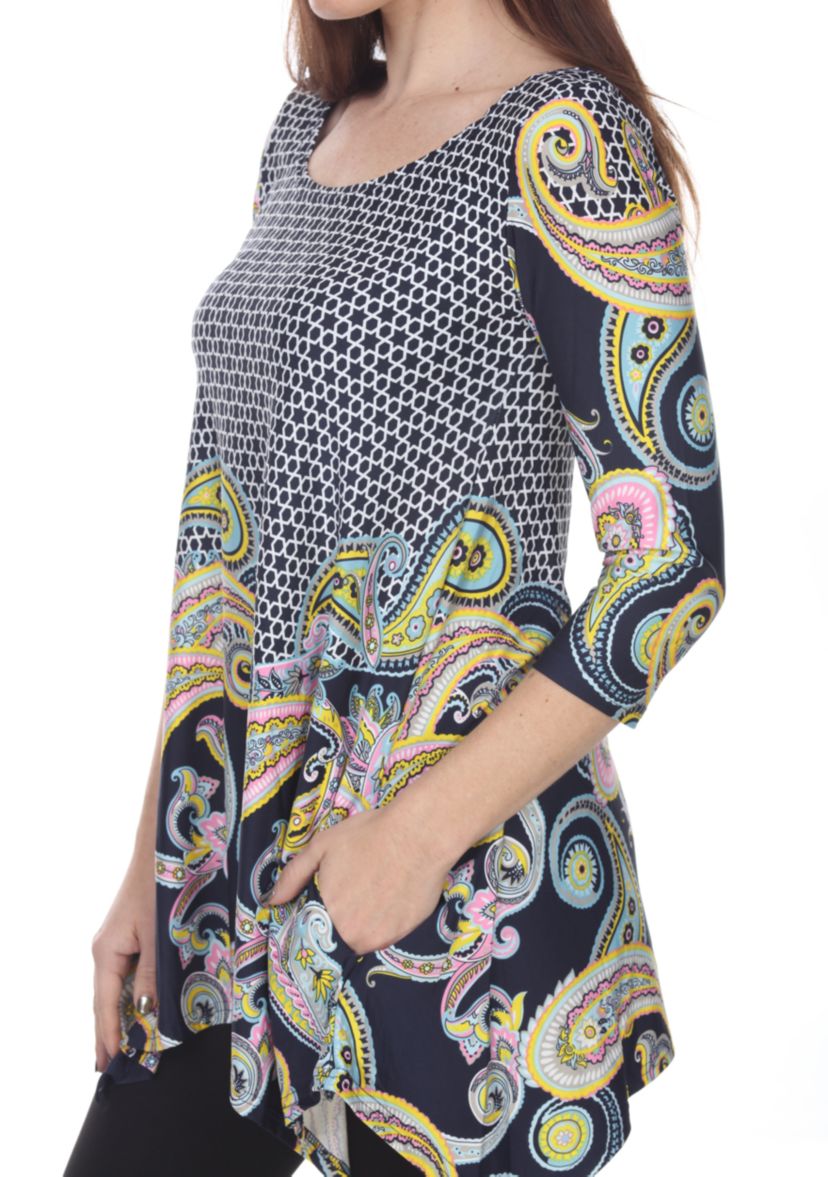 Womens Teagan 3/4 Sleeve Printed Tunic