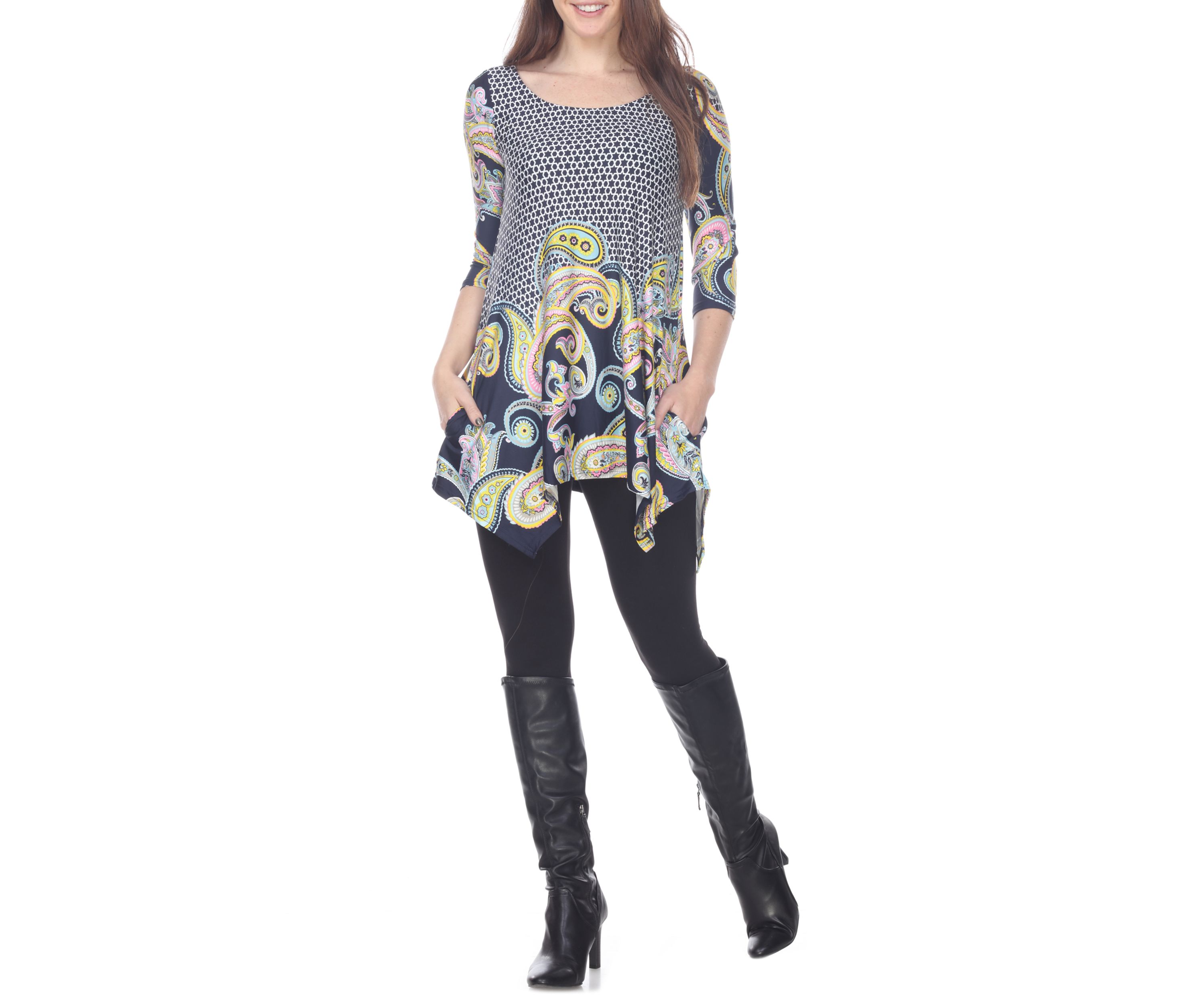 Womens Teagan 3/4 Sleeve Printed Tunic