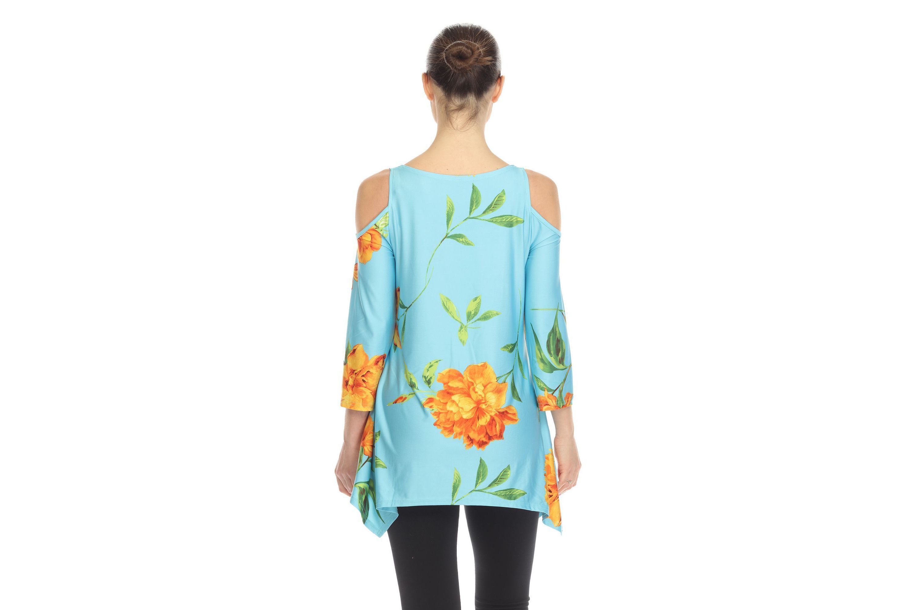 Floral Printed Cold Shoulder Tunic