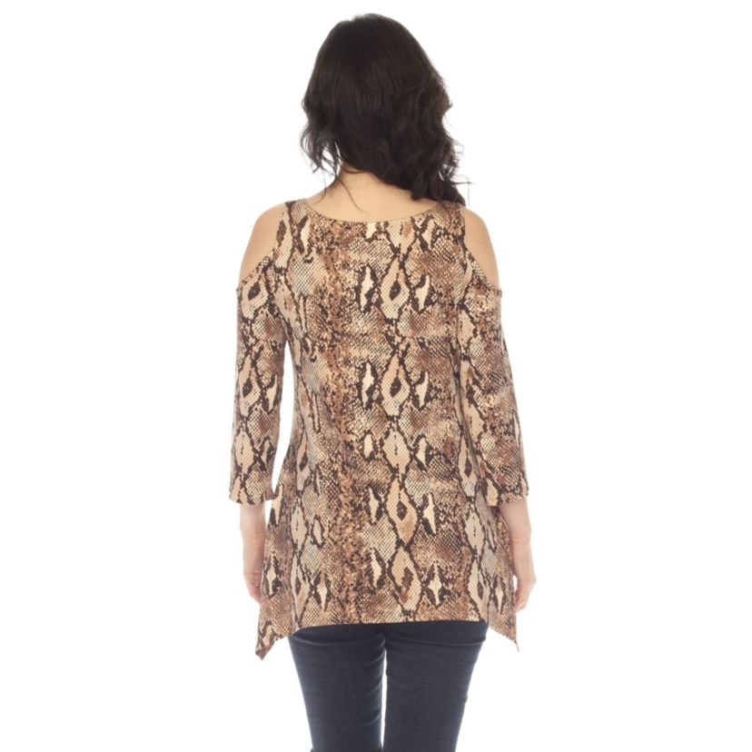 Snake Print Cold Shoulder Tunic