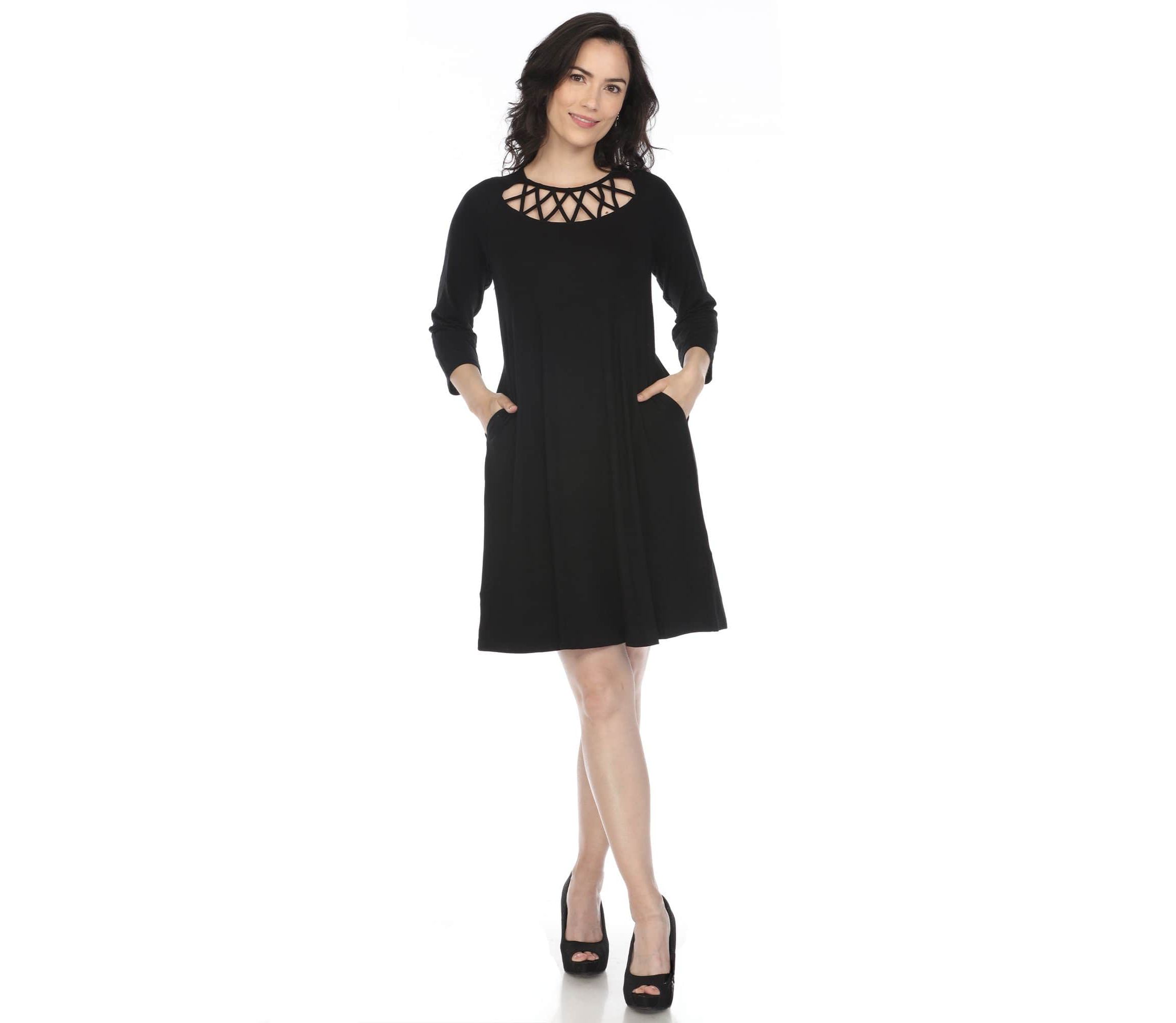 Womens Crisscross Neckline A-line Dress
