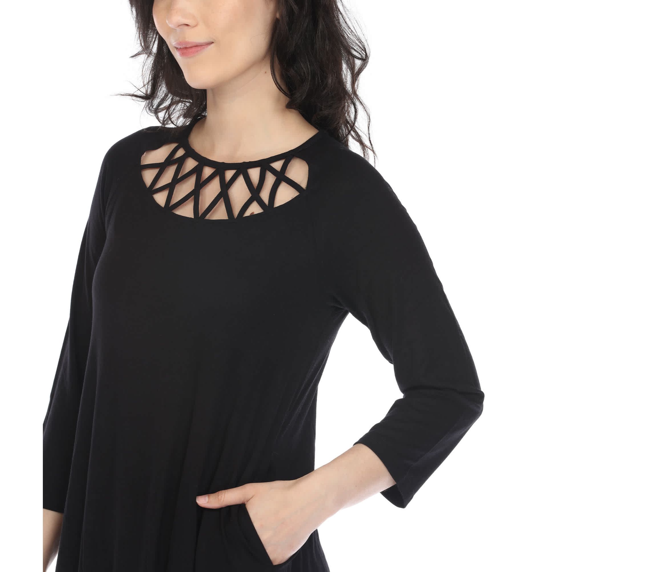 Womens Crisscross Neckline A-line Dress