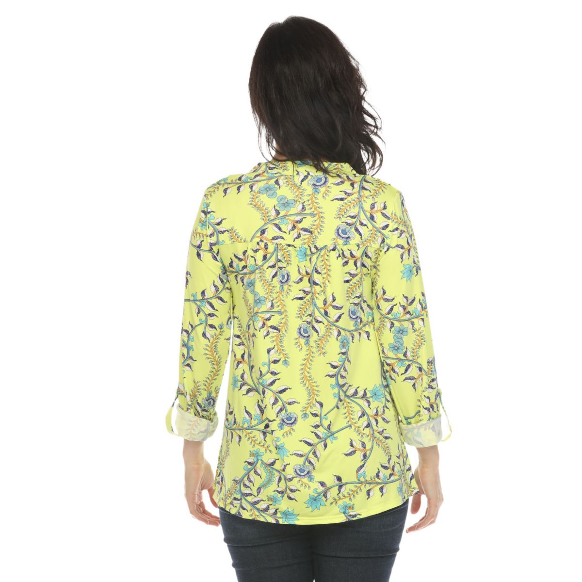 Paisley Button Front Tunic Top