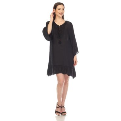 Women's Sheer Crochet Knee Length Cover Up Dress