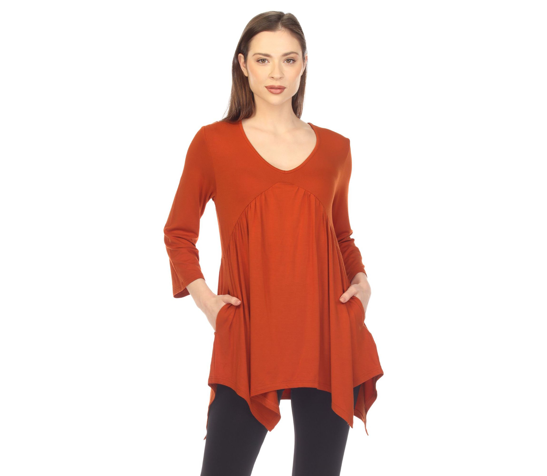 Womens Empire Cut V-Neck Tunic Top