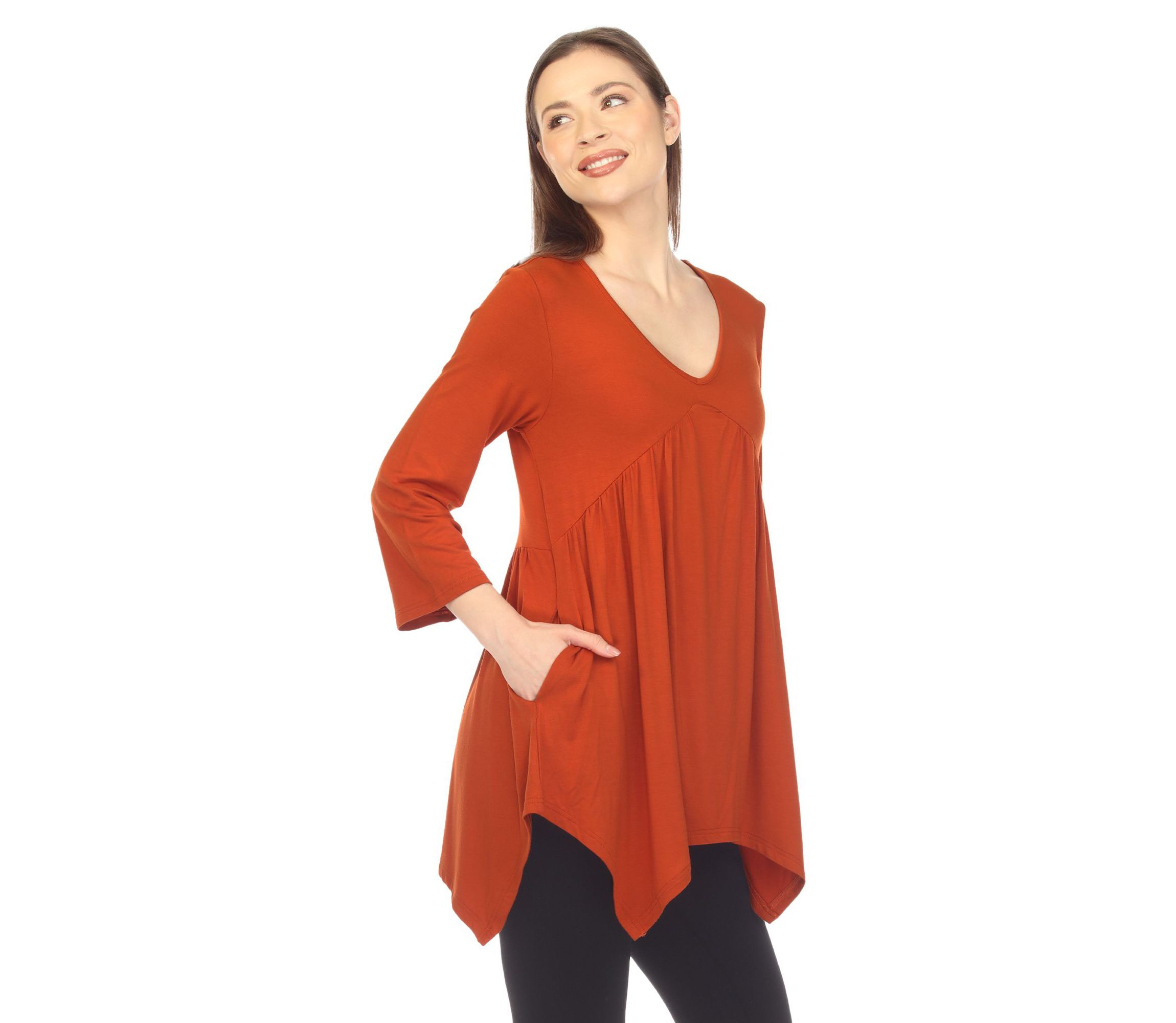 Womens Empire Cut V-Neck Tunic Top