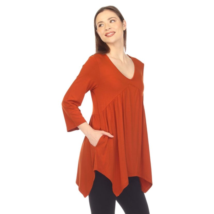 Womens Empire Cut V-Neck Tunic Top
