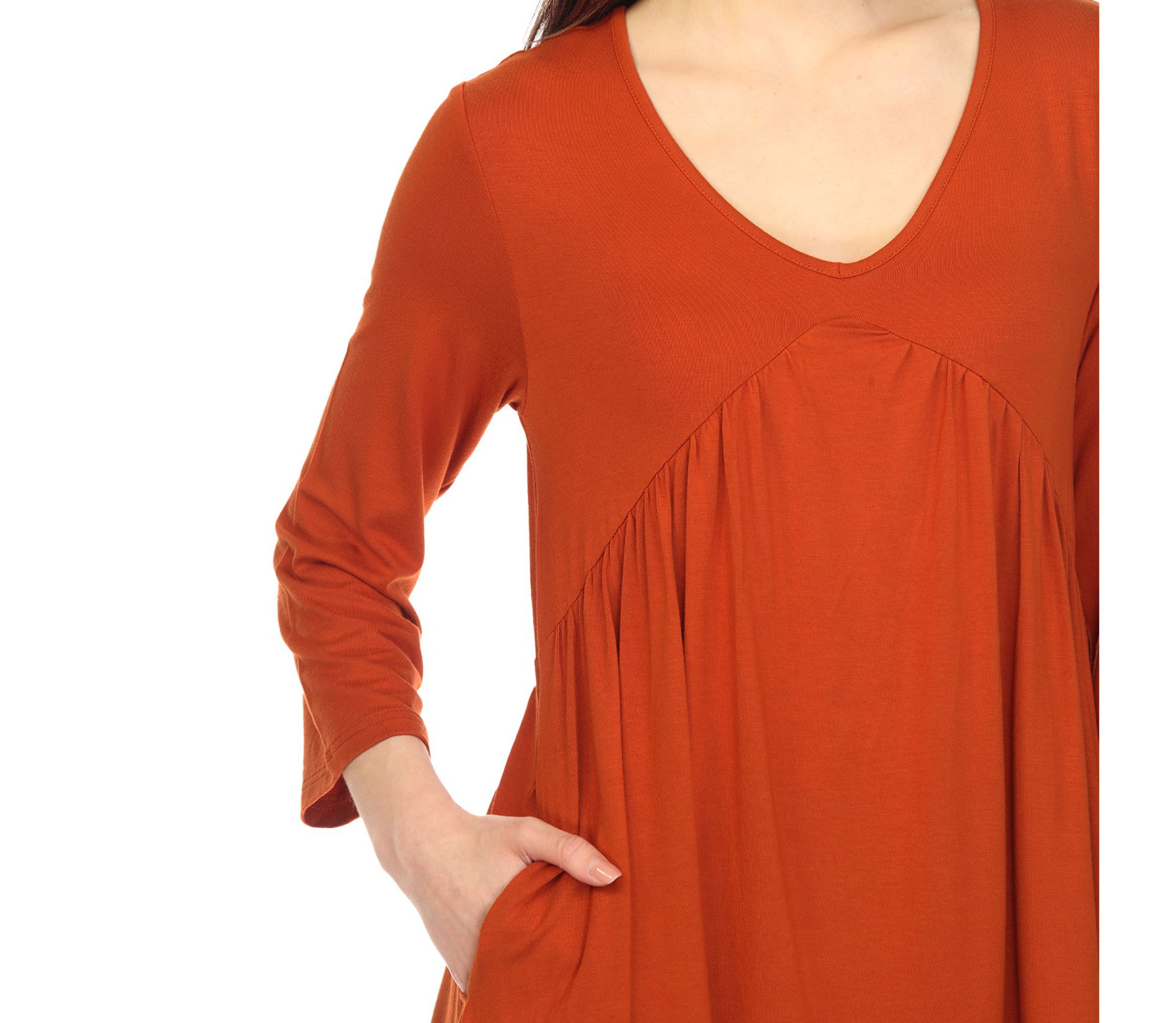 Womens Empire Cut V-Neck Tunic Top