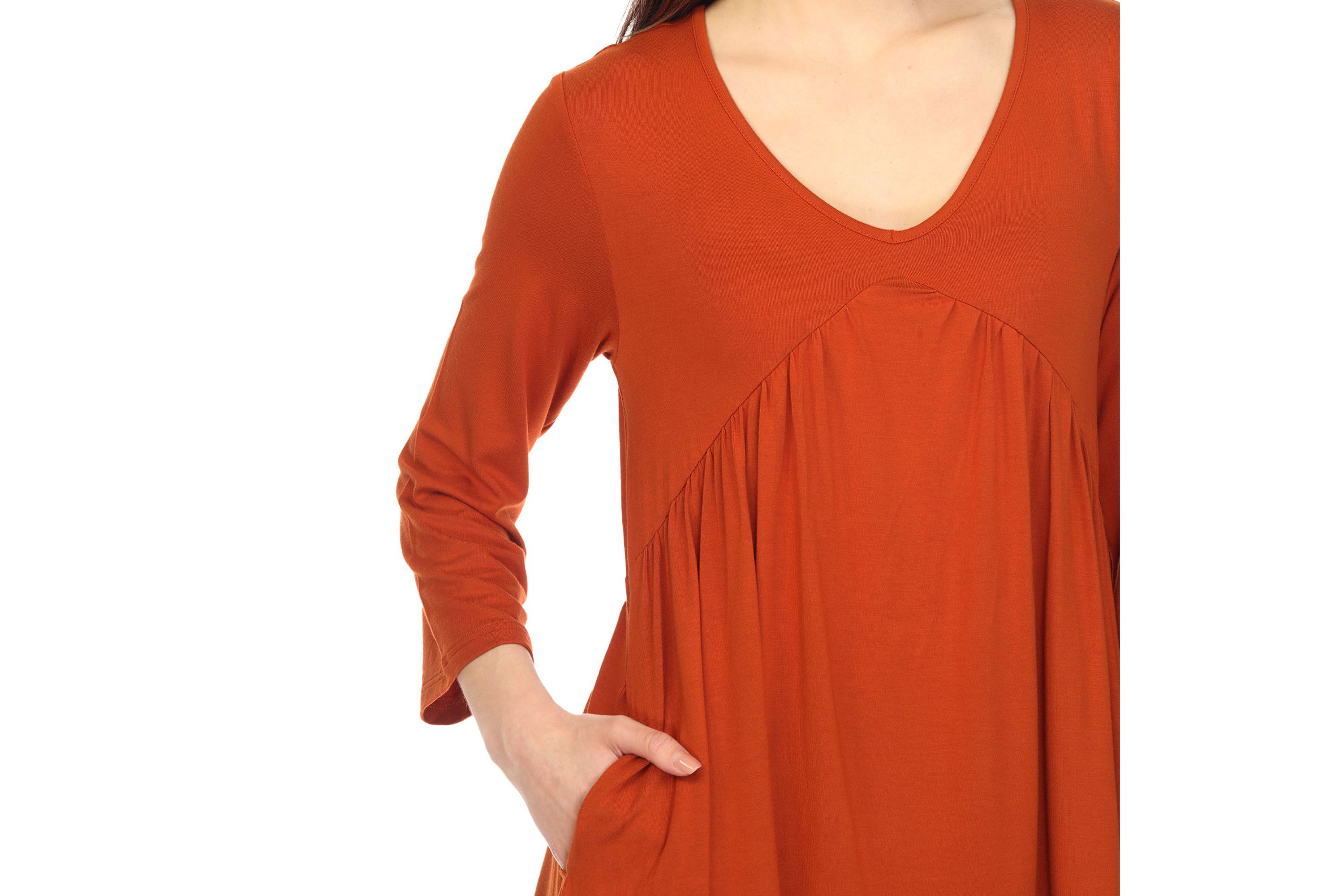 Womens Empire Cut V-Neck Tunic Top