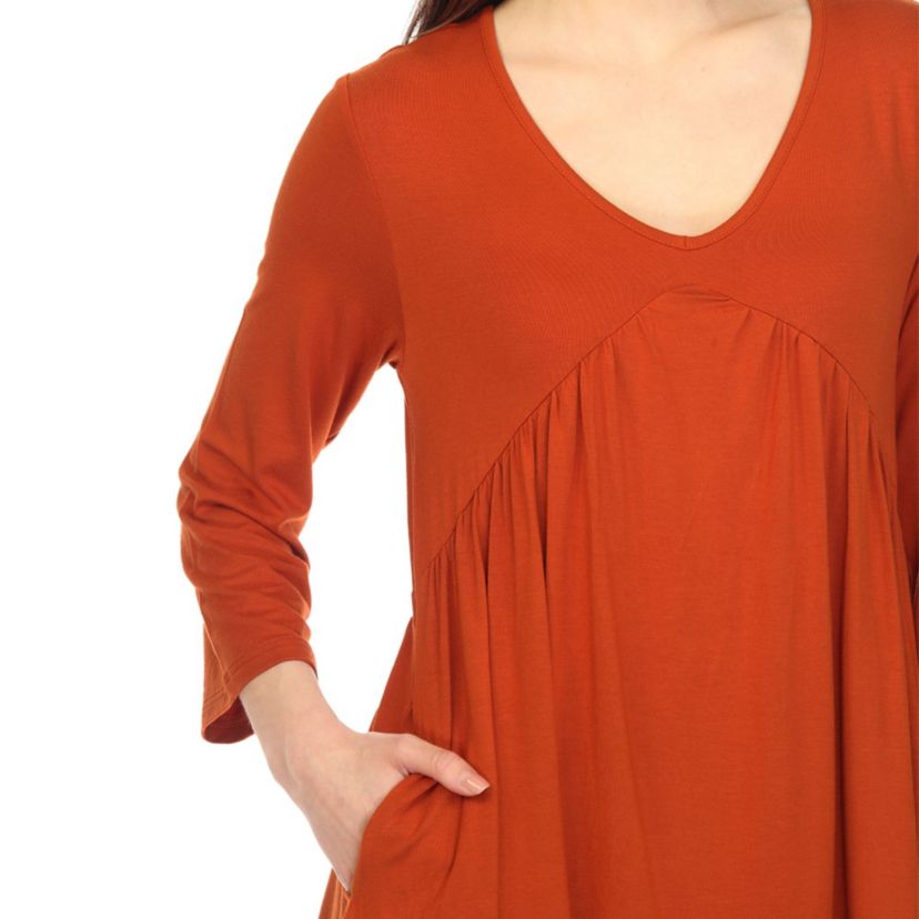 Womens Empire Cut V-Neck Tunic Top