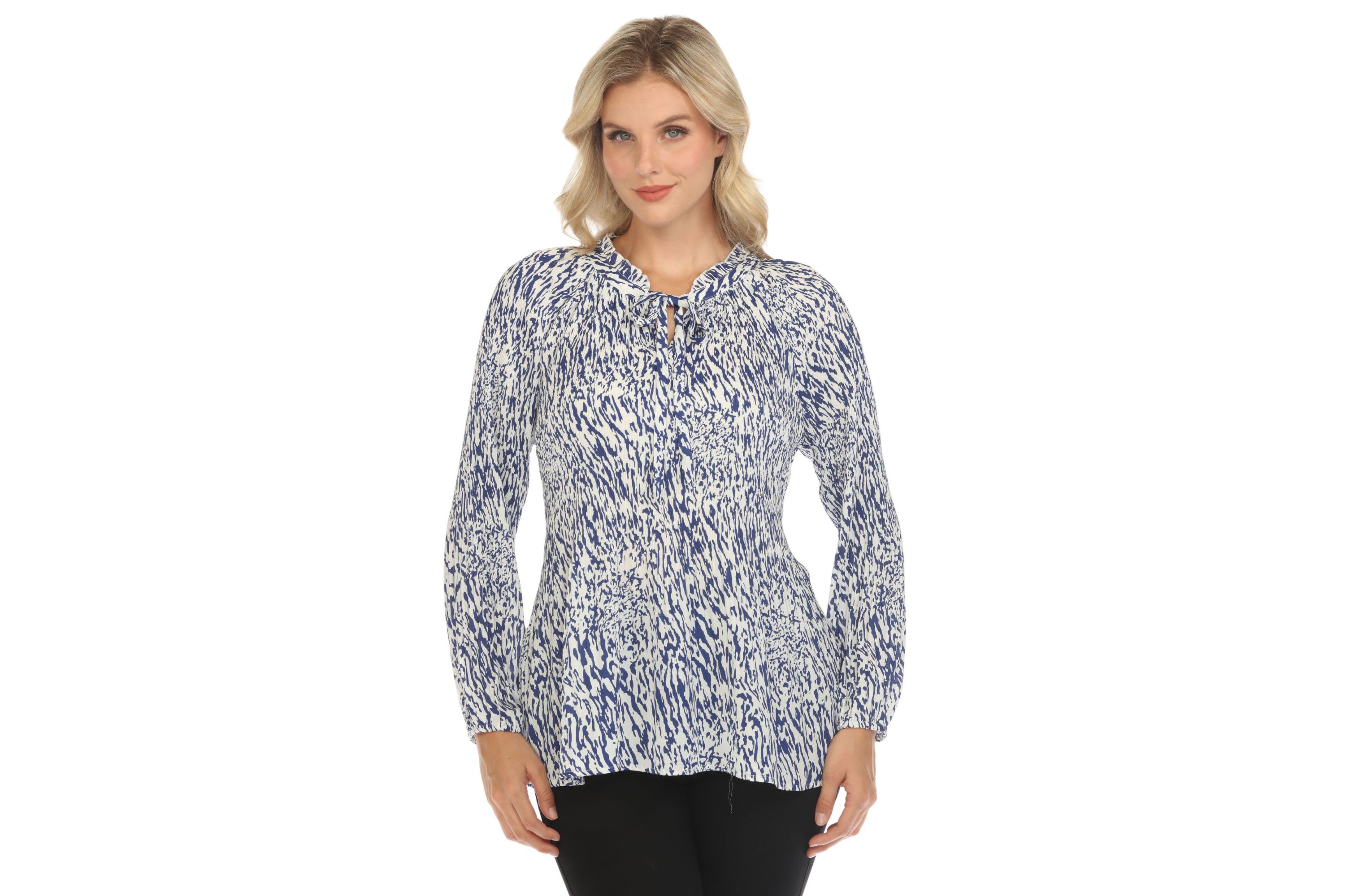 Printed Peasant Blouse