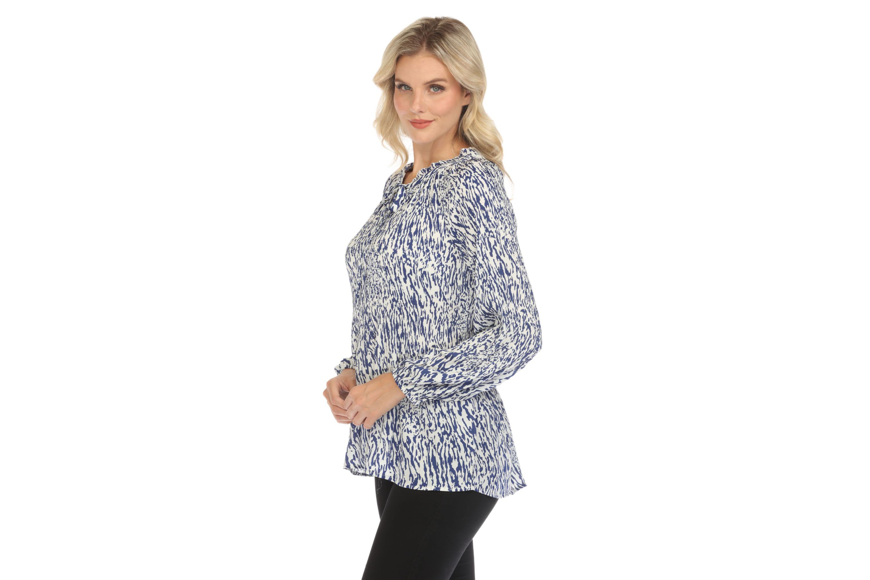 Printed Peasant Blouse