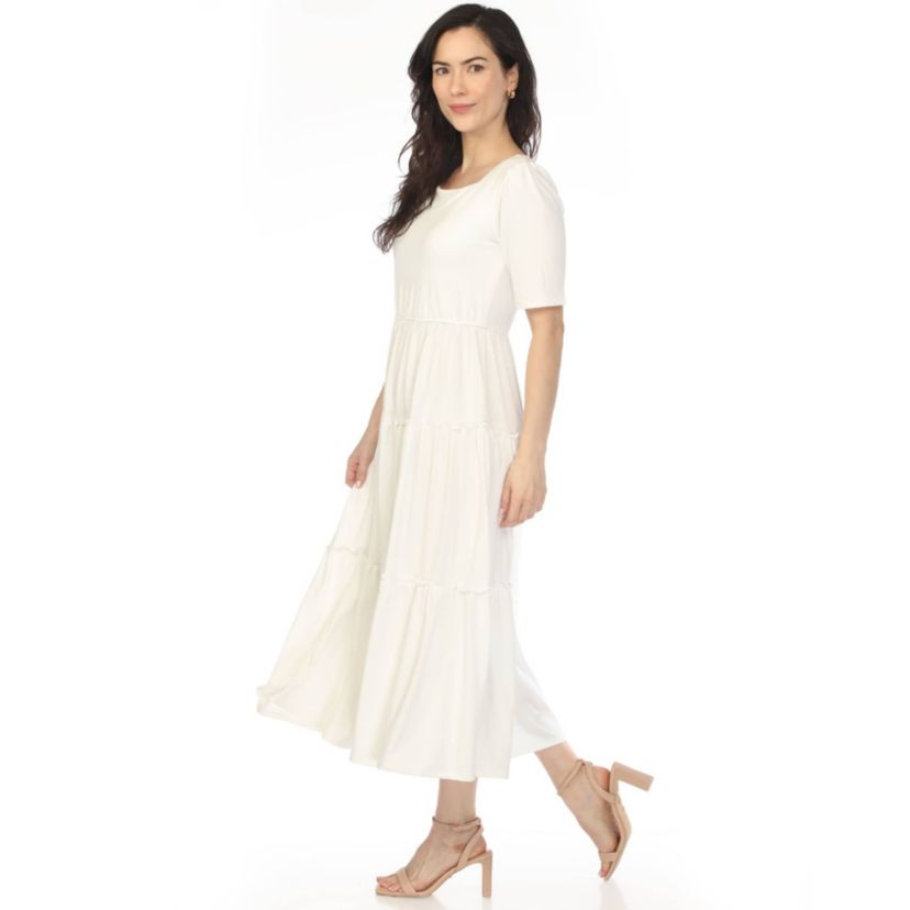 belk white dress Single Thread Women's Sleeveless Seam Knit Midi Dress, White, Small, Cotton Elbow sleeve Wanna get paid to shop?