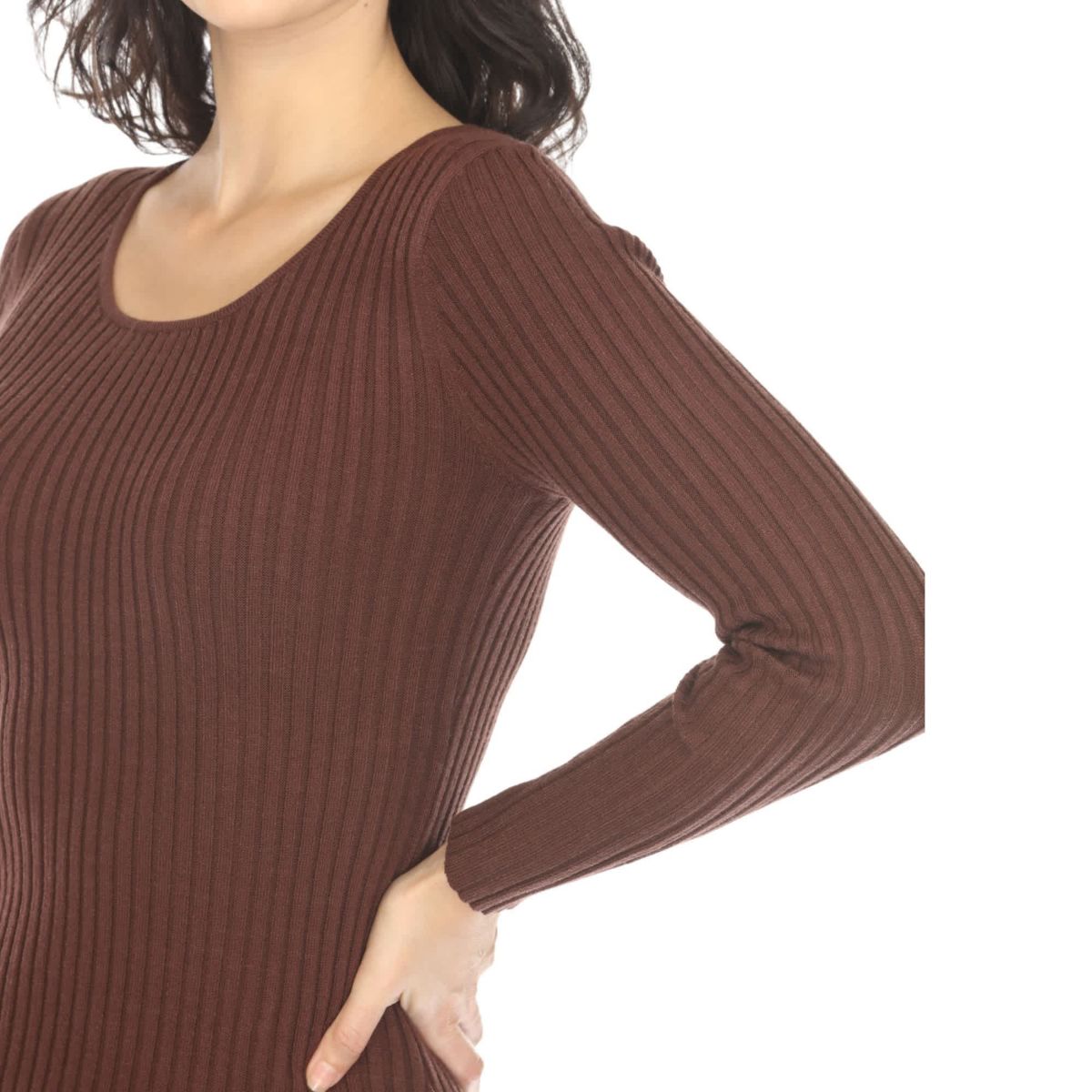 Long Sleeve Rib Midi Sweater Dress