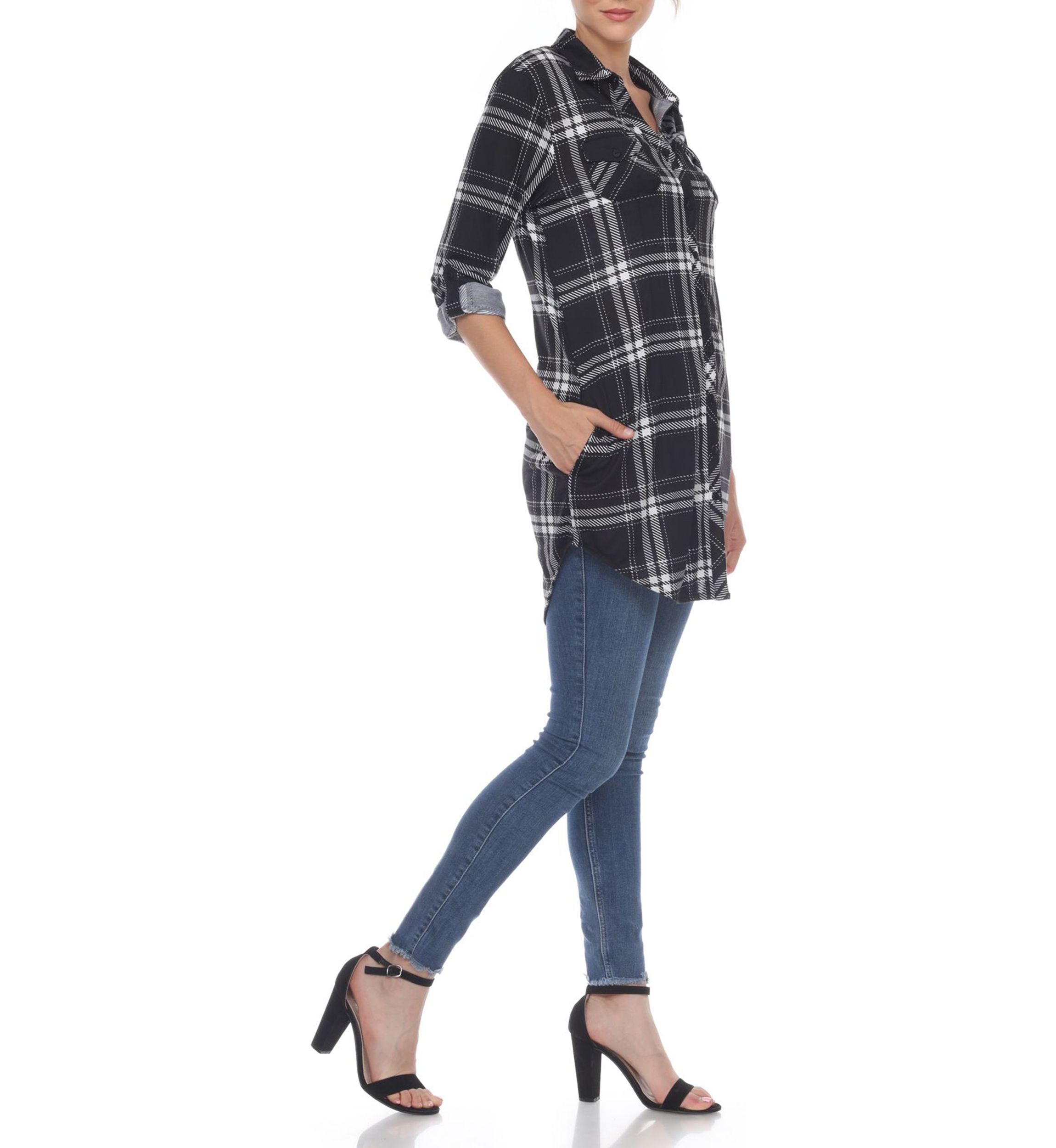 Plaid Tunic Shirt