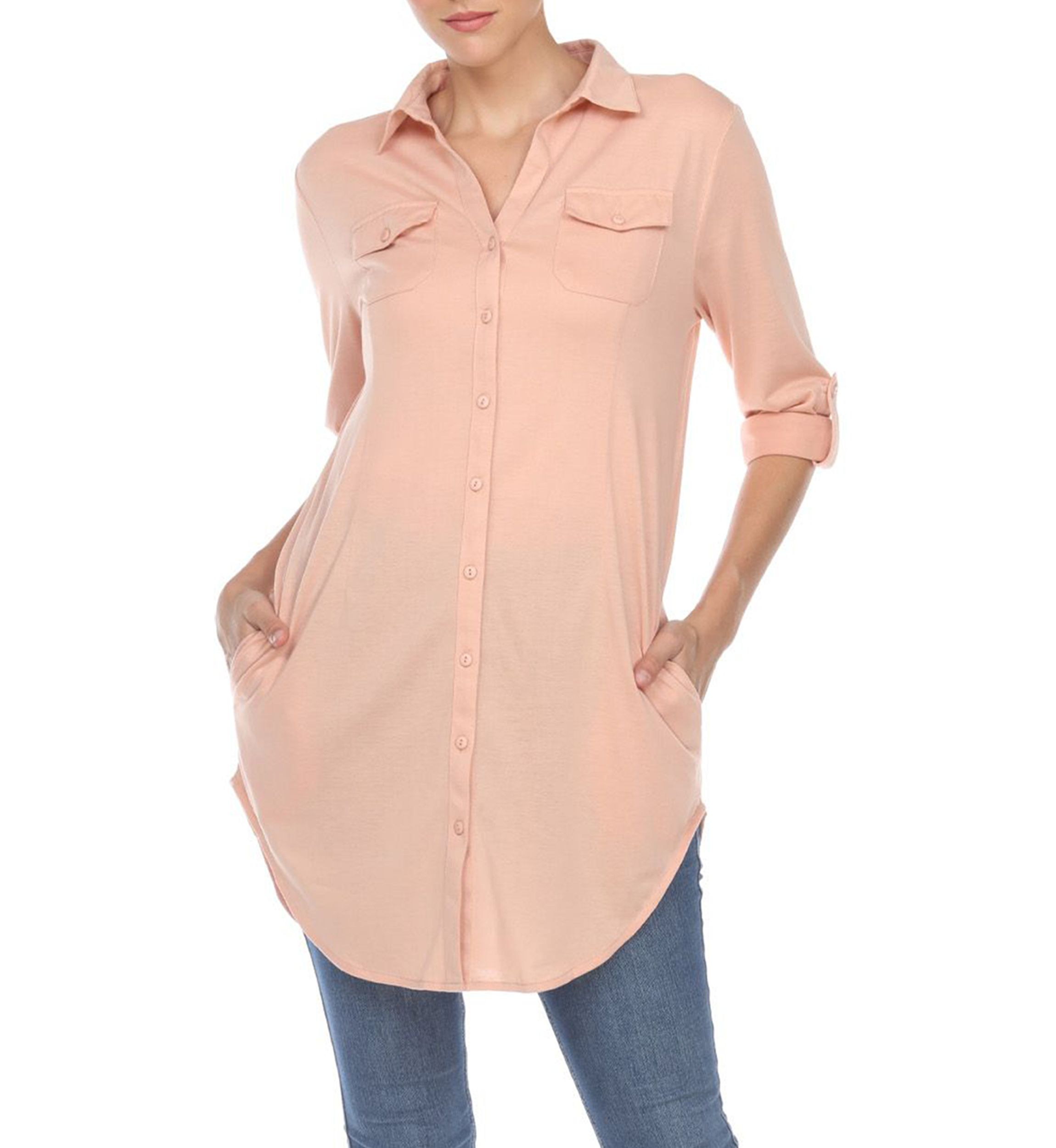 Stretchy Button-Down Tunic