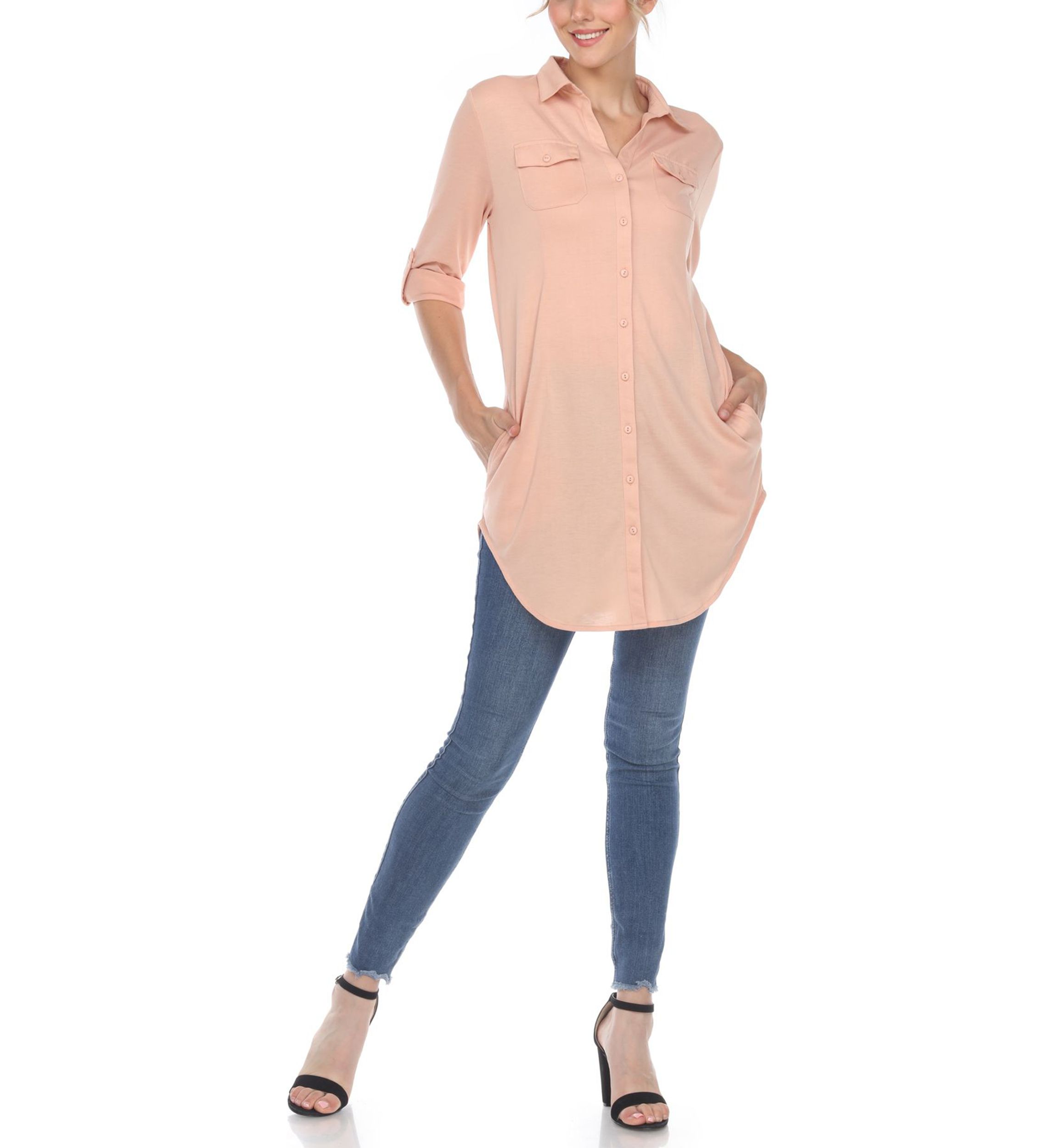 Stretchy Button-Down Tunic