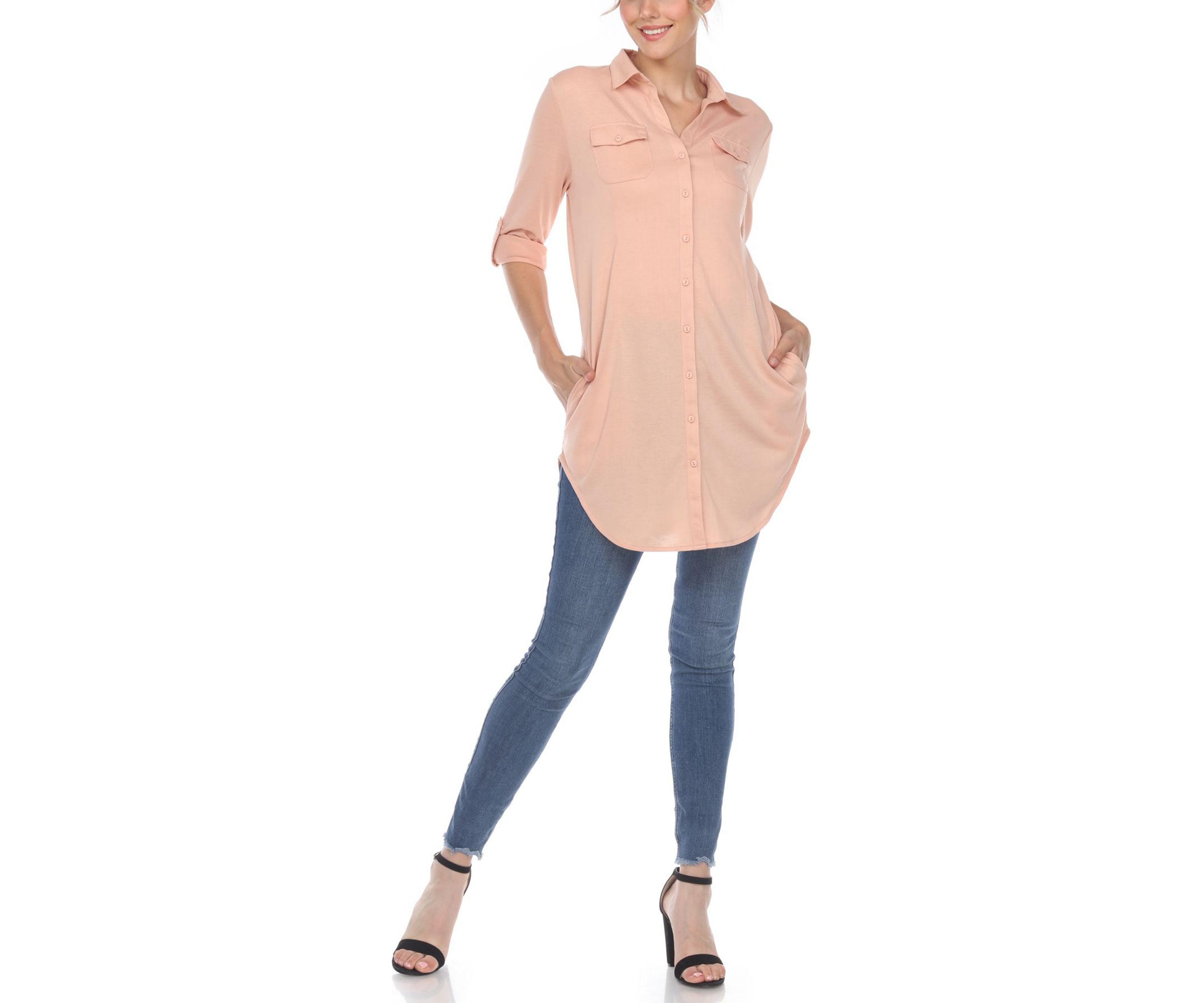 Stretchy Button-Down Tunic