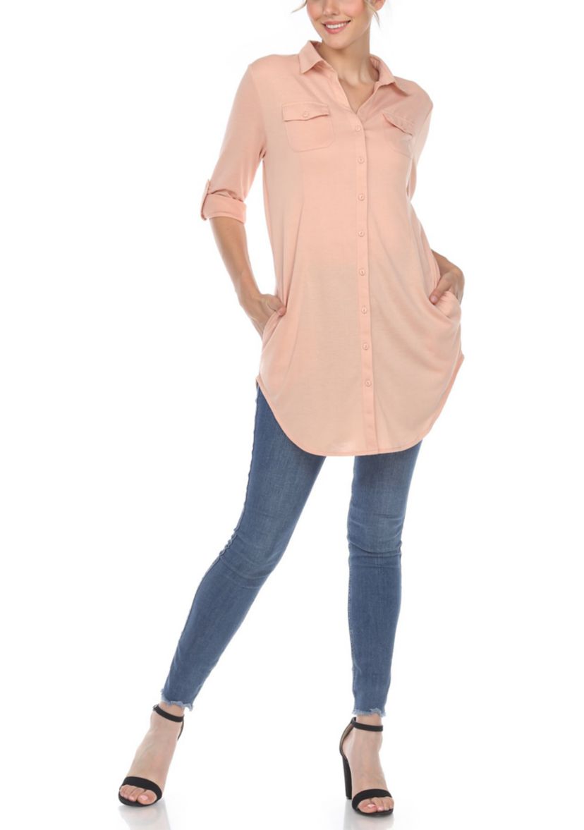 Stretchy Button-Down Tunic