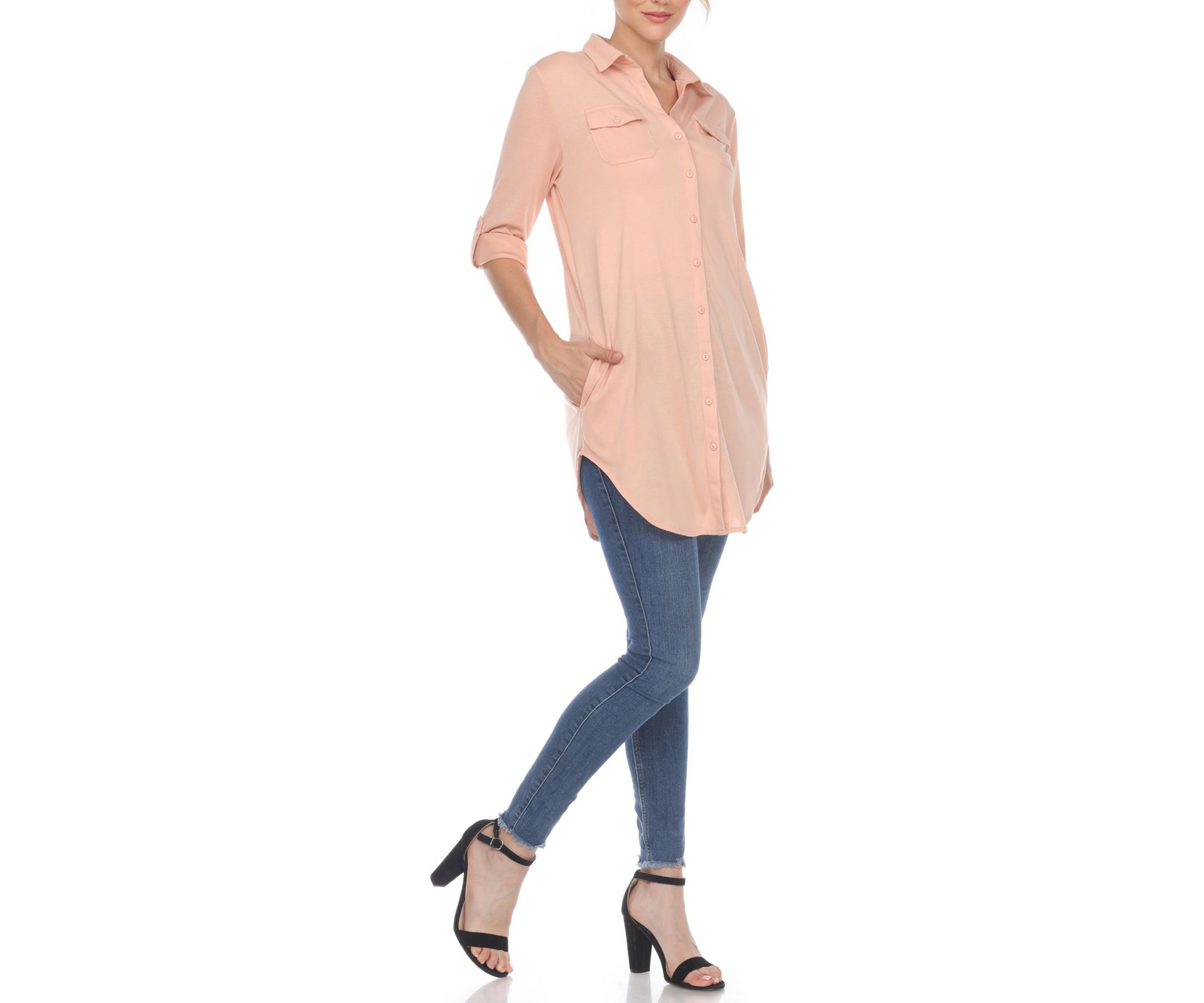 Stretchy Button-Down Tunic
