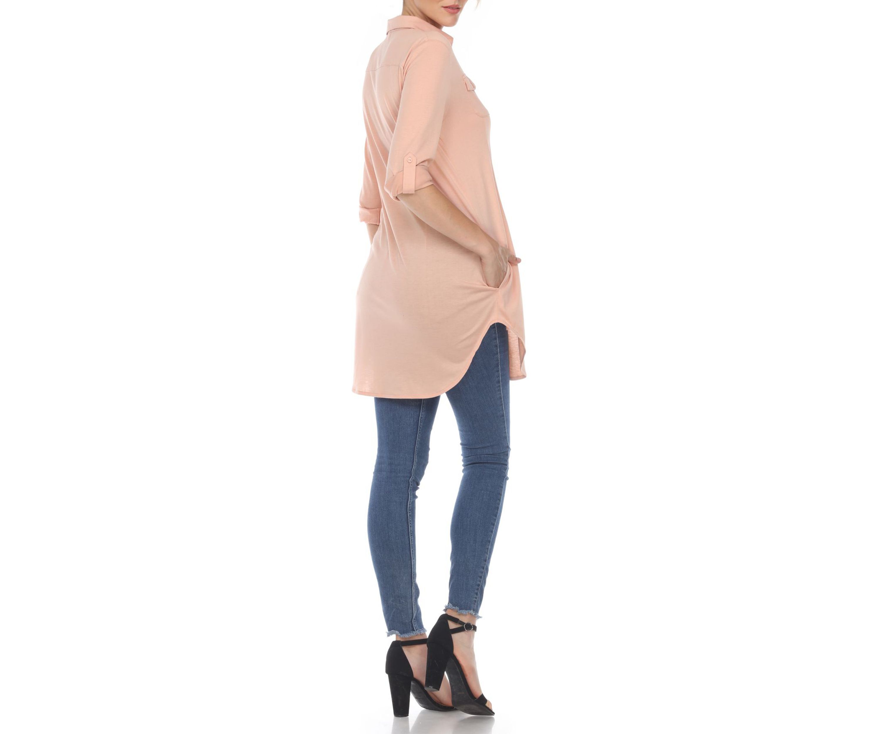 Stretchy Button-Down Tunic