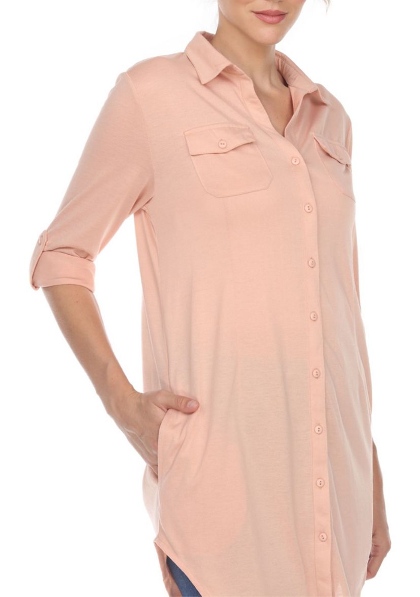 Stretchy Button-Down Tunic