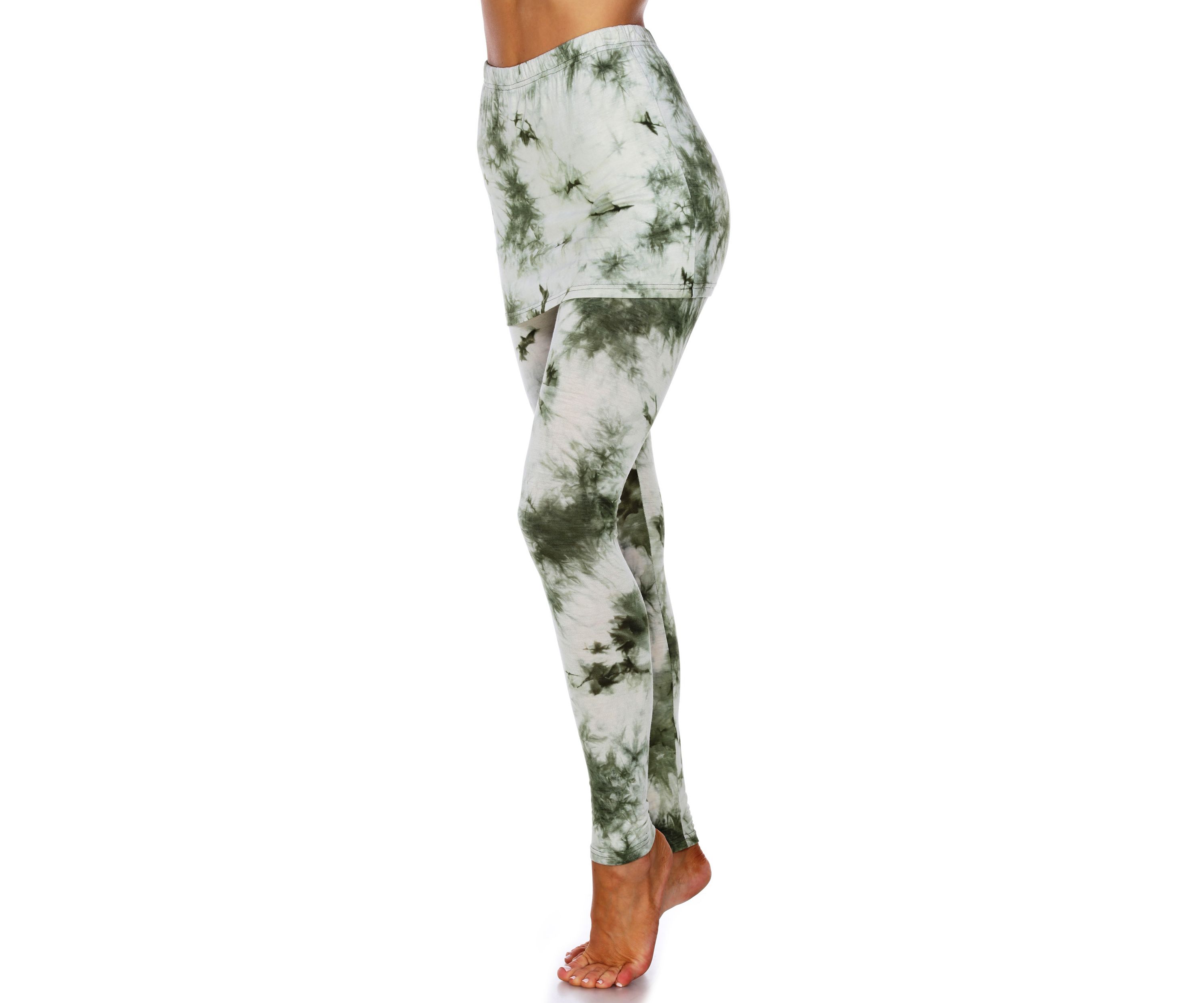 Womens Tie Dye Skirted Leggings