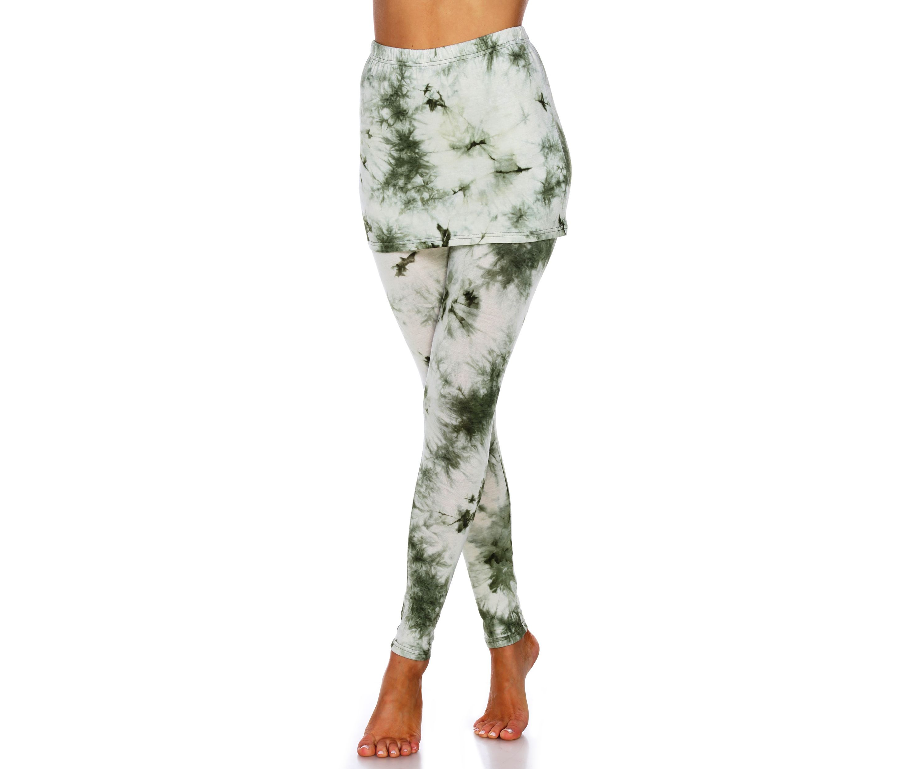 Womens Tie Dye Skirted Leggings