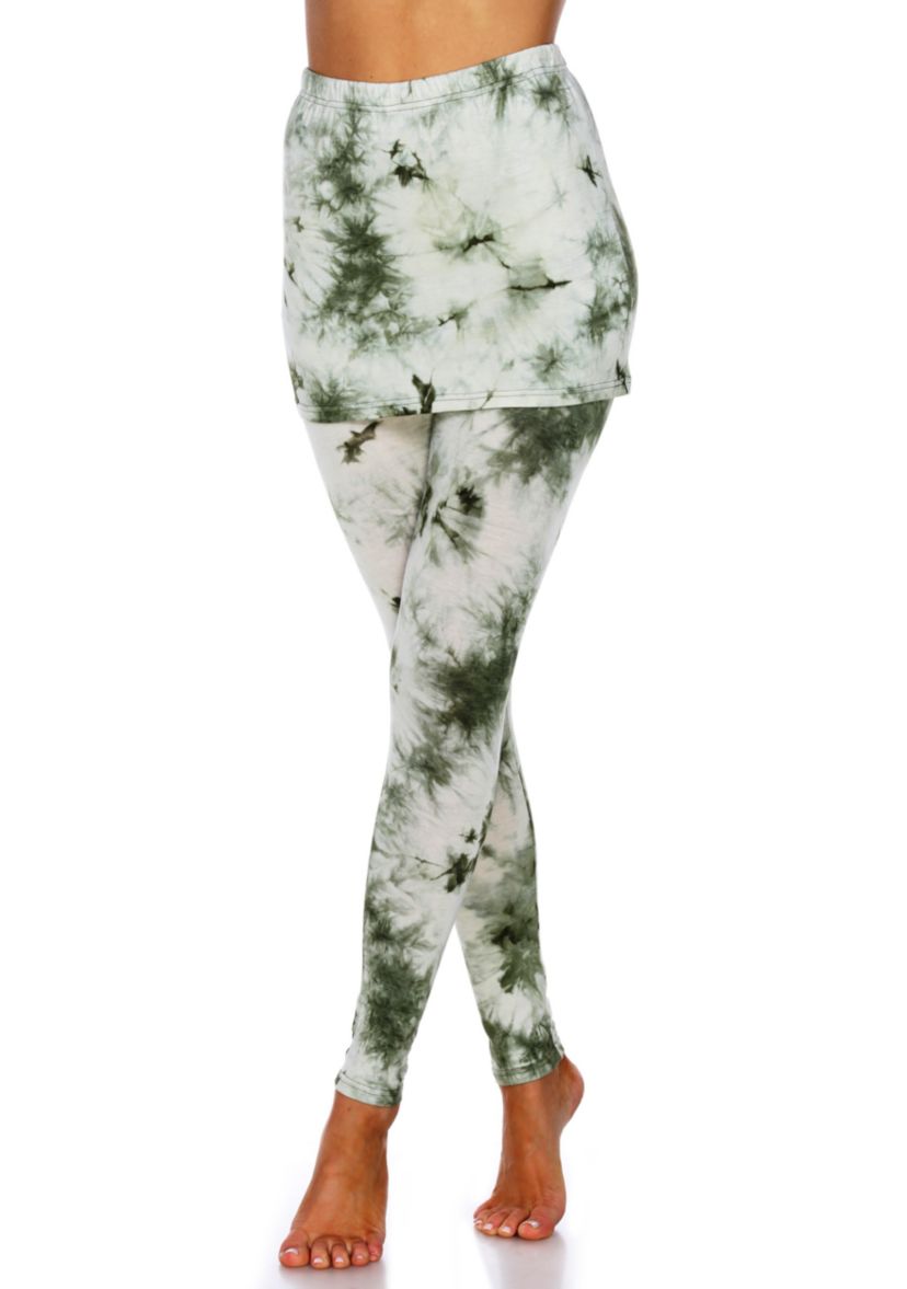 Womens Tie Dye Skirted Leggings