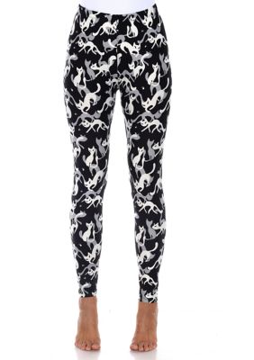 White Mark Women's Soft Printed leggings, Black