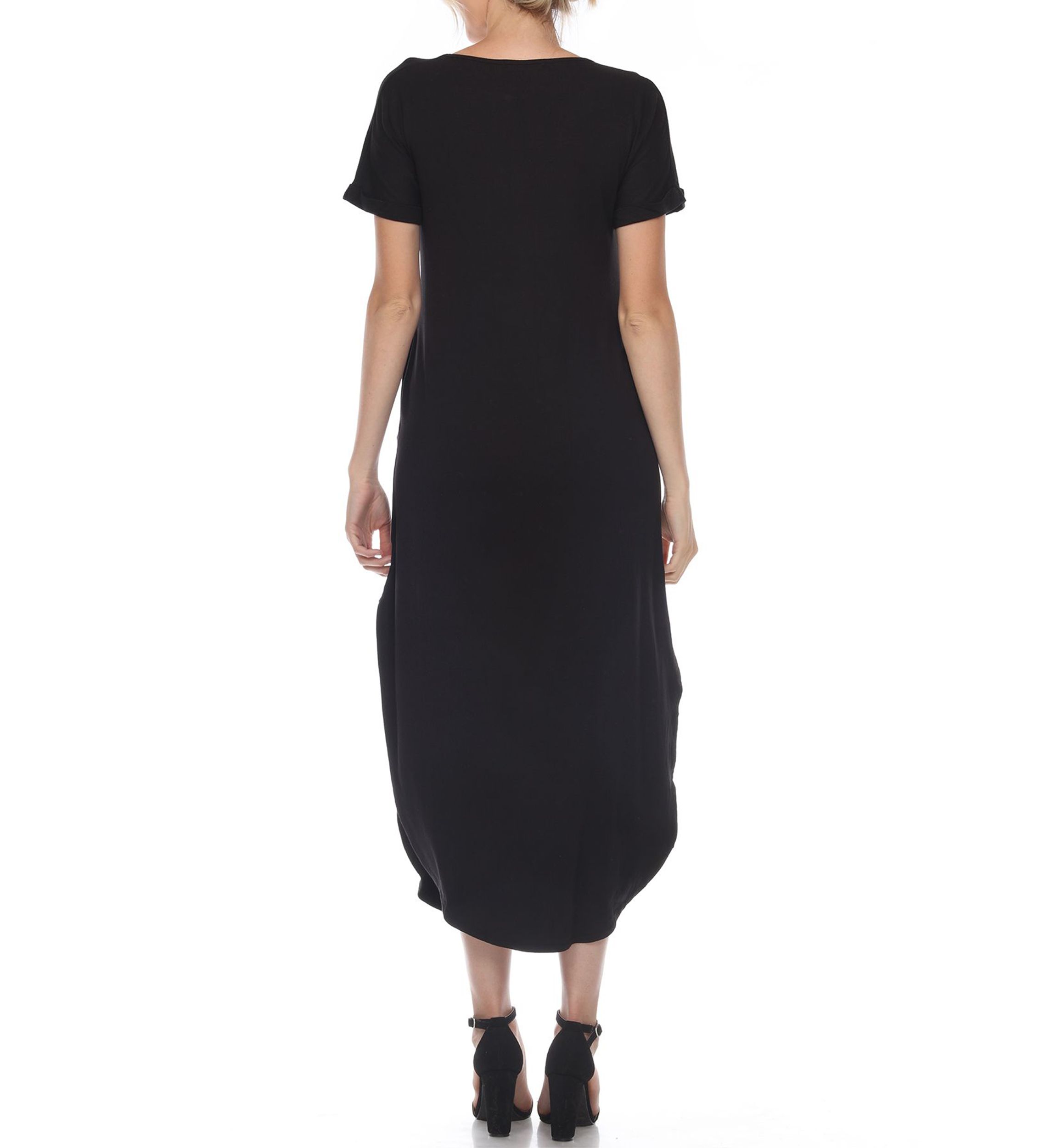 Short Sleeve V-neck Maxi Dress