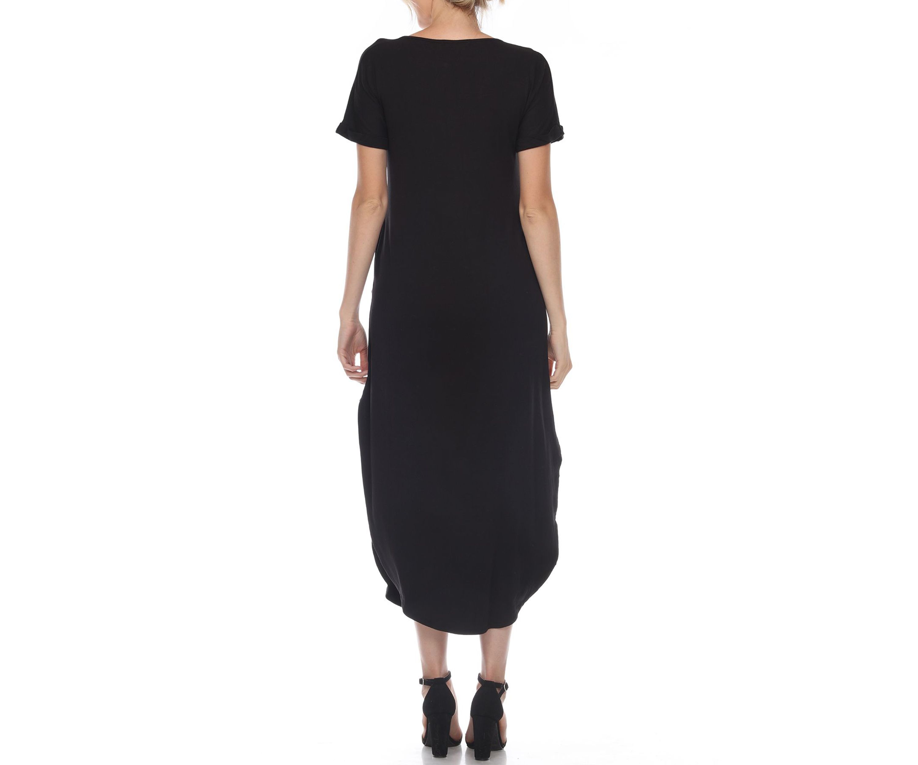 Short Sleeve V-neck Maxi Dress