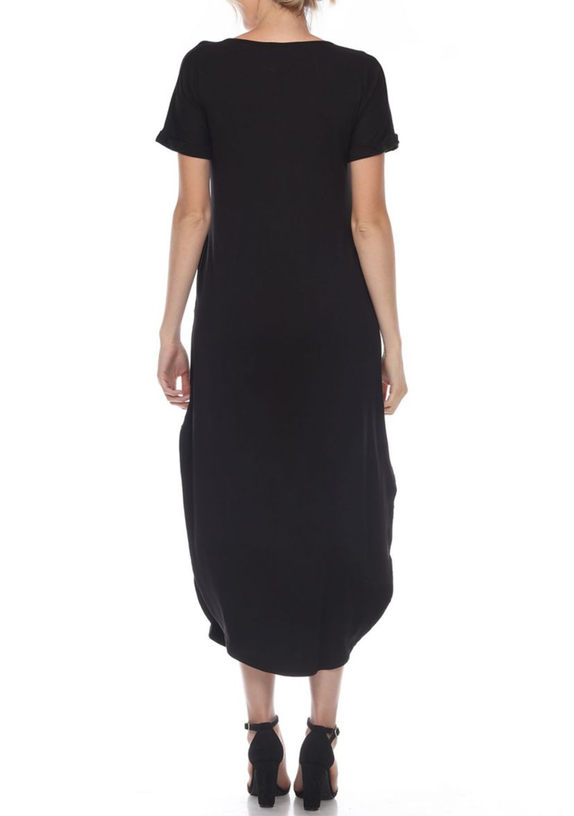 Short Sleeve V-neck Maxi Dress
