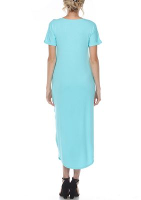 Short Sleeve V-neck Maxi Dress