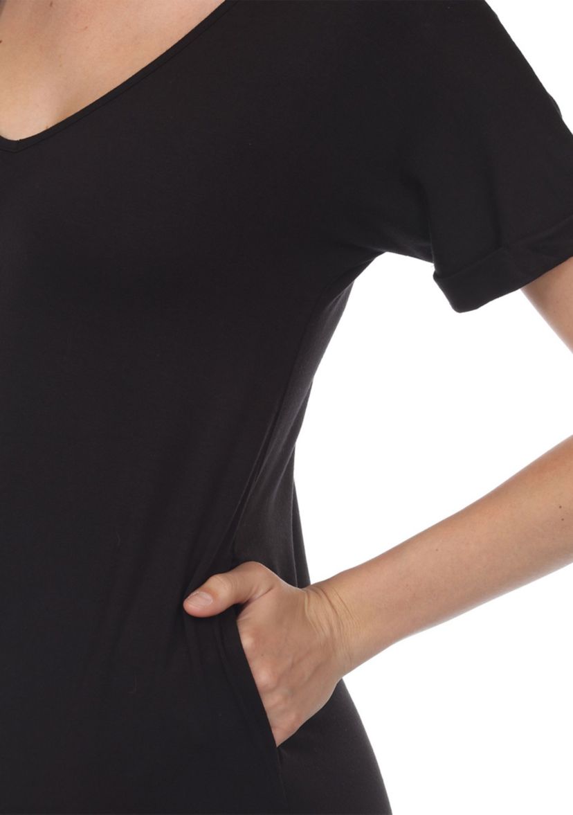 Short Sleeve V-neck Maxi Dress