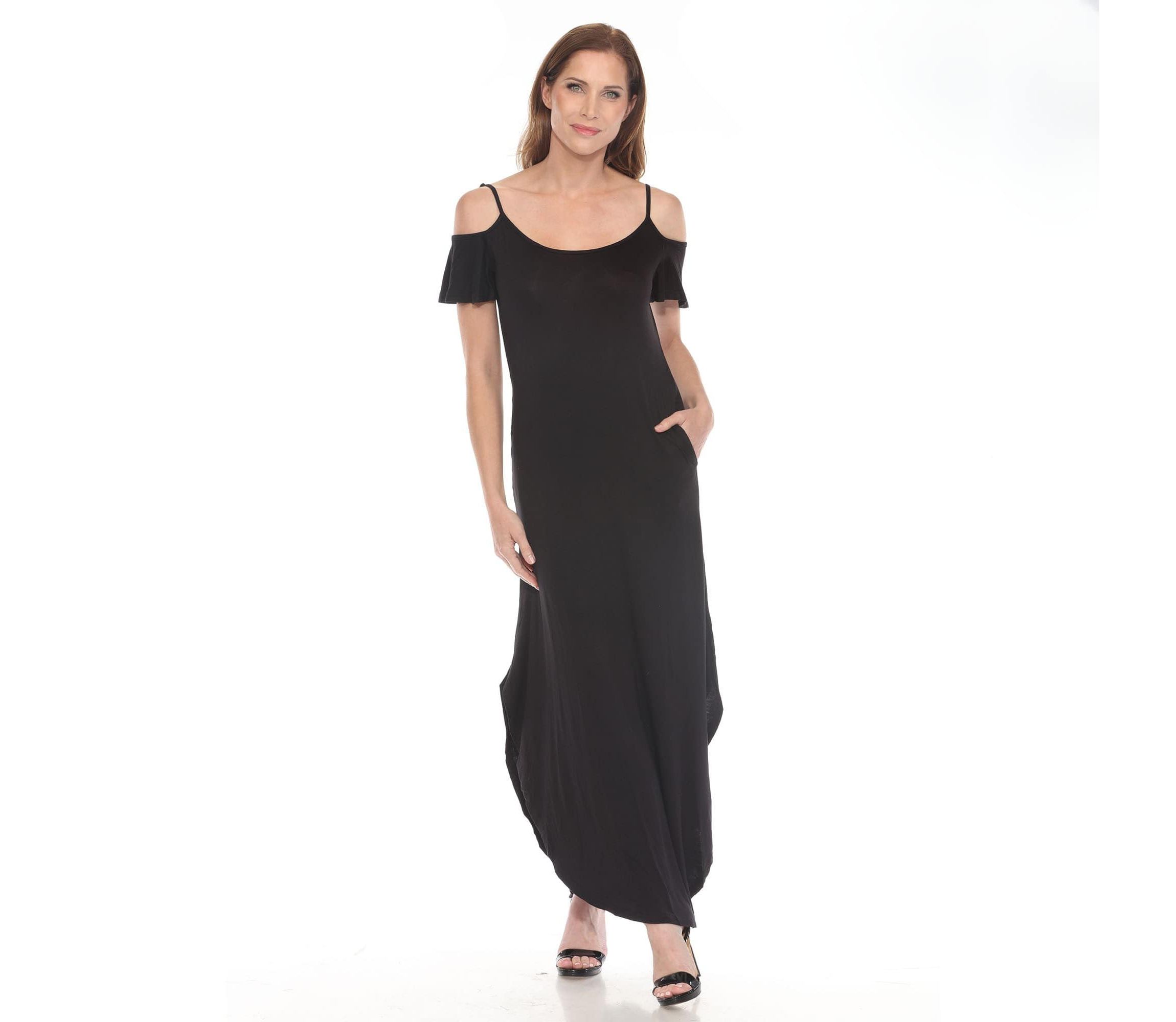 Womens Cold Shoulder Maxi Sundress